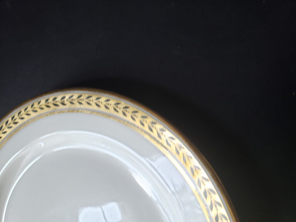JP Limoges France Gold Trim Green Laurel 2 x Bread/Butter Plate (lot 601)