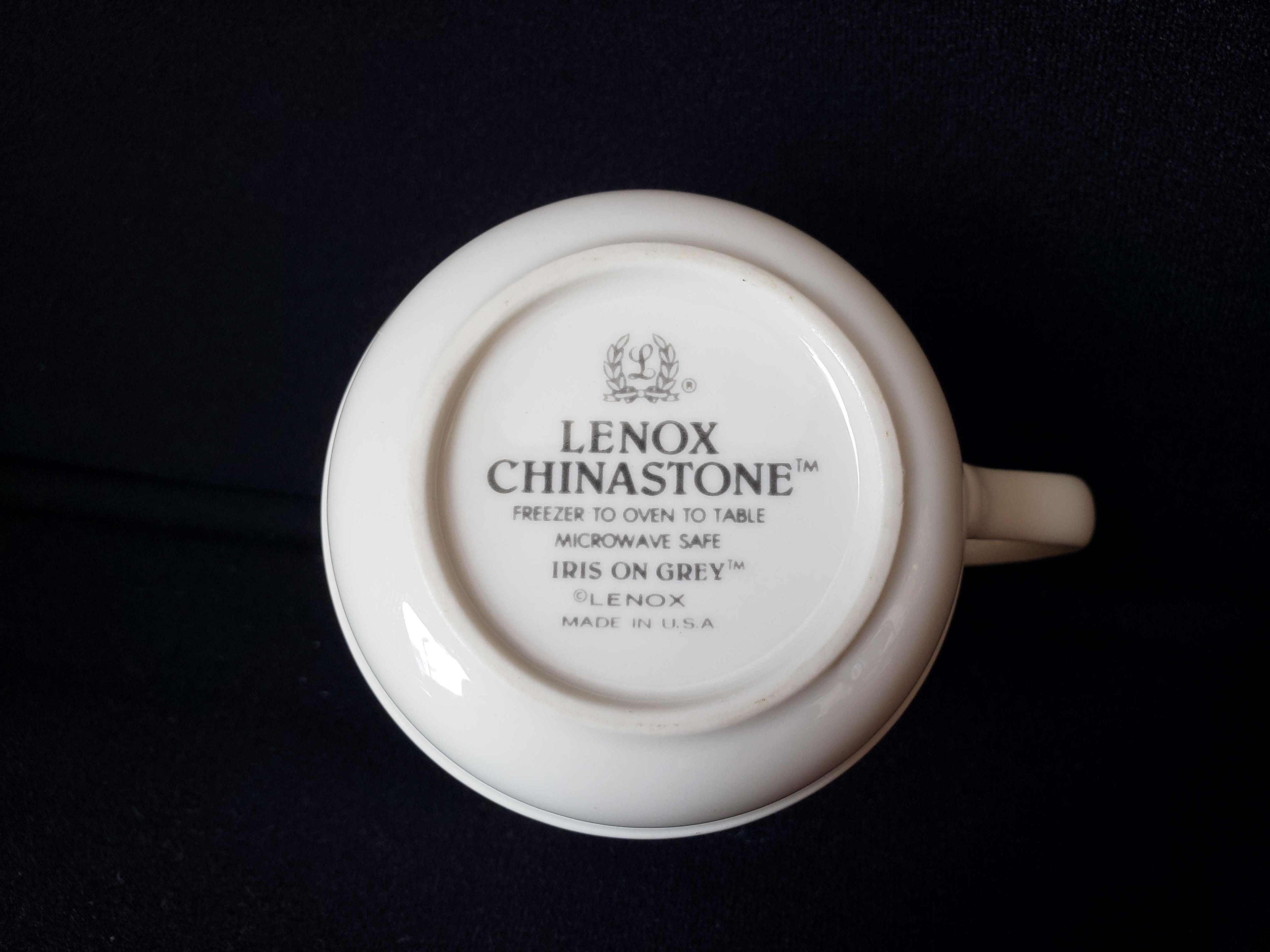 Vintage Lenox Chinastone Iris on Grey Tea Cup with Saucer (lot 1938)