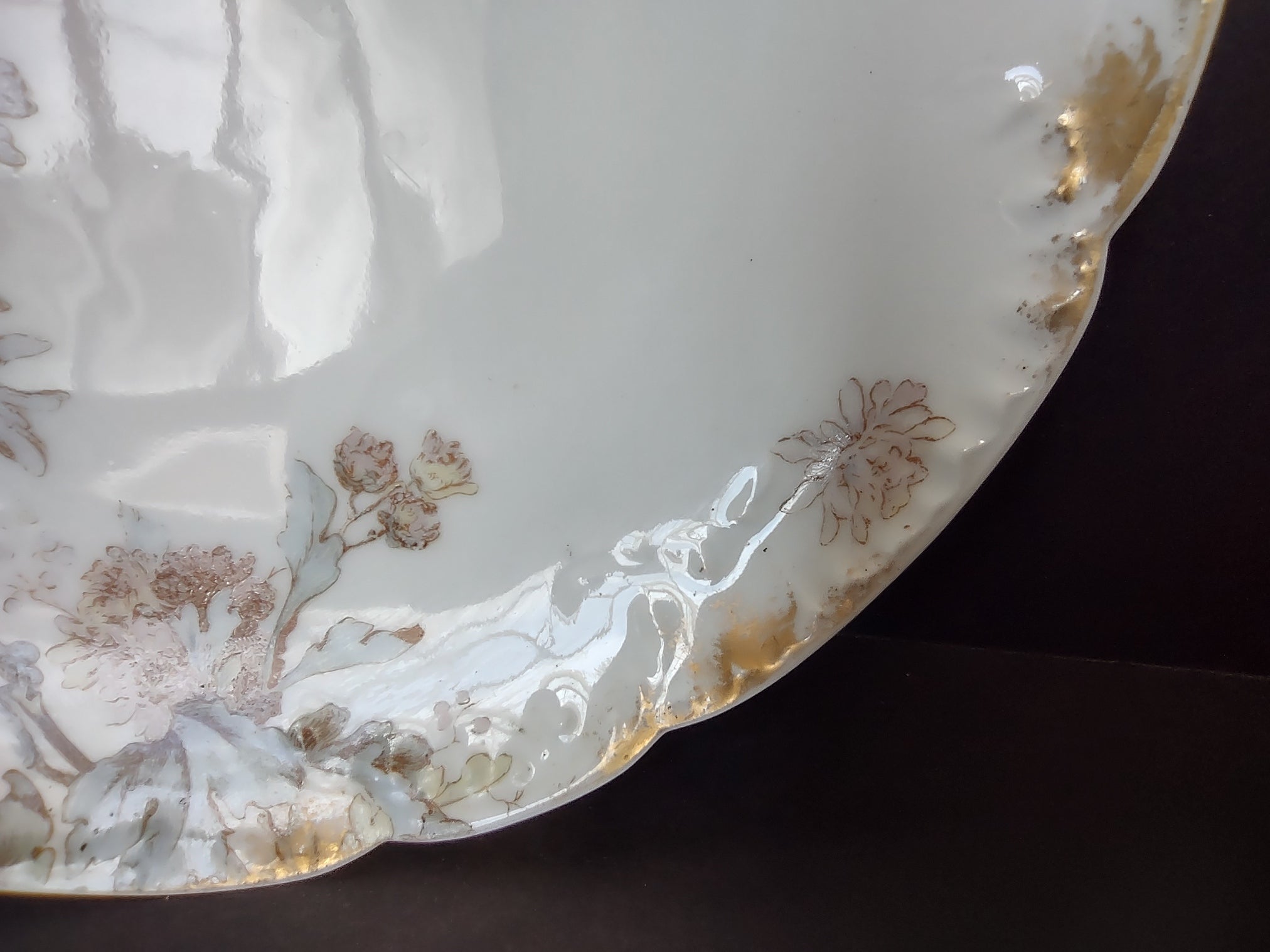 Haviland Limoges Pink Blue Gold Trim Dessert Plate (lot 969)