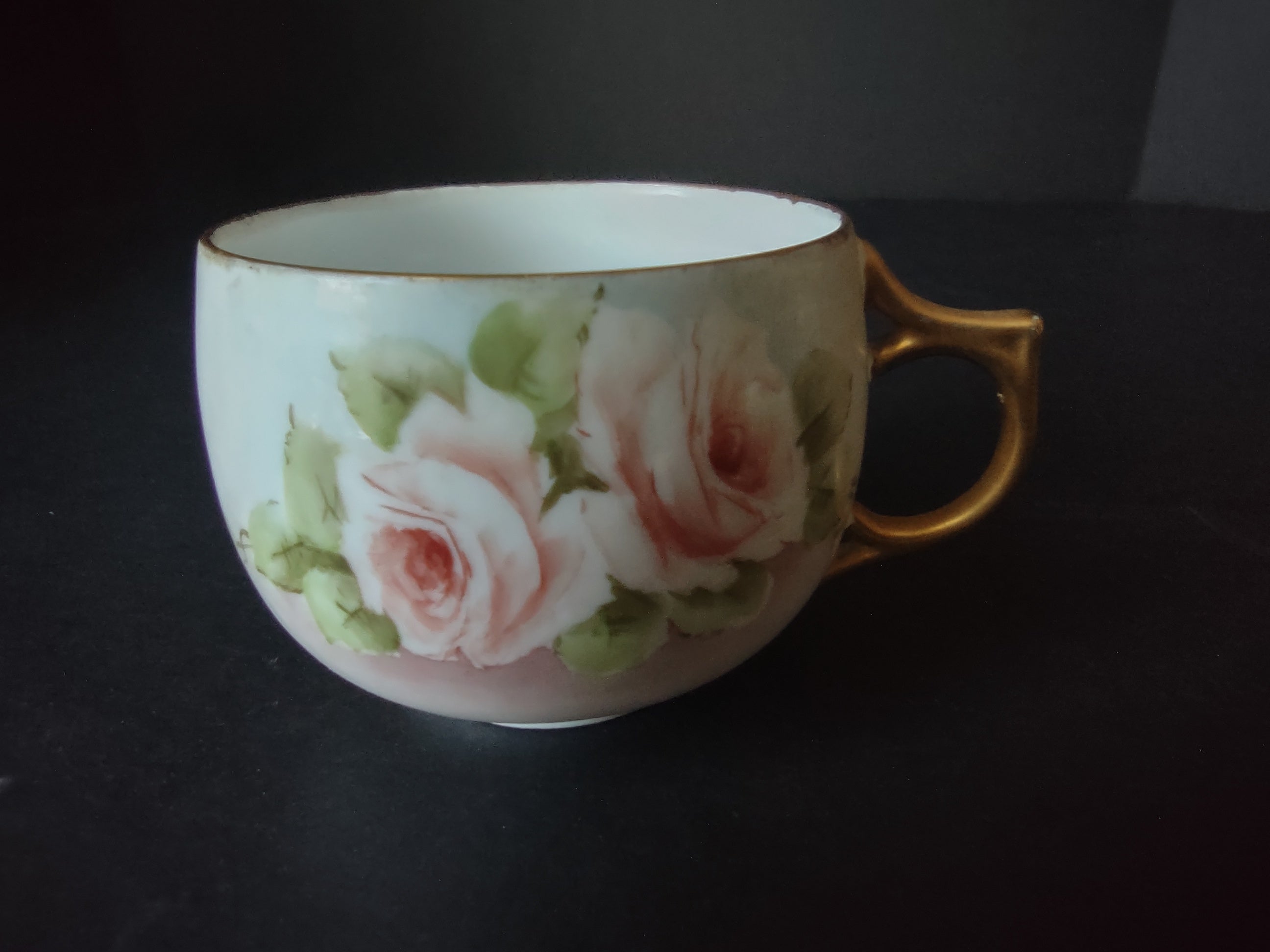 AK Limoges Porcelain Roses Cup ONLY (lot 1077)