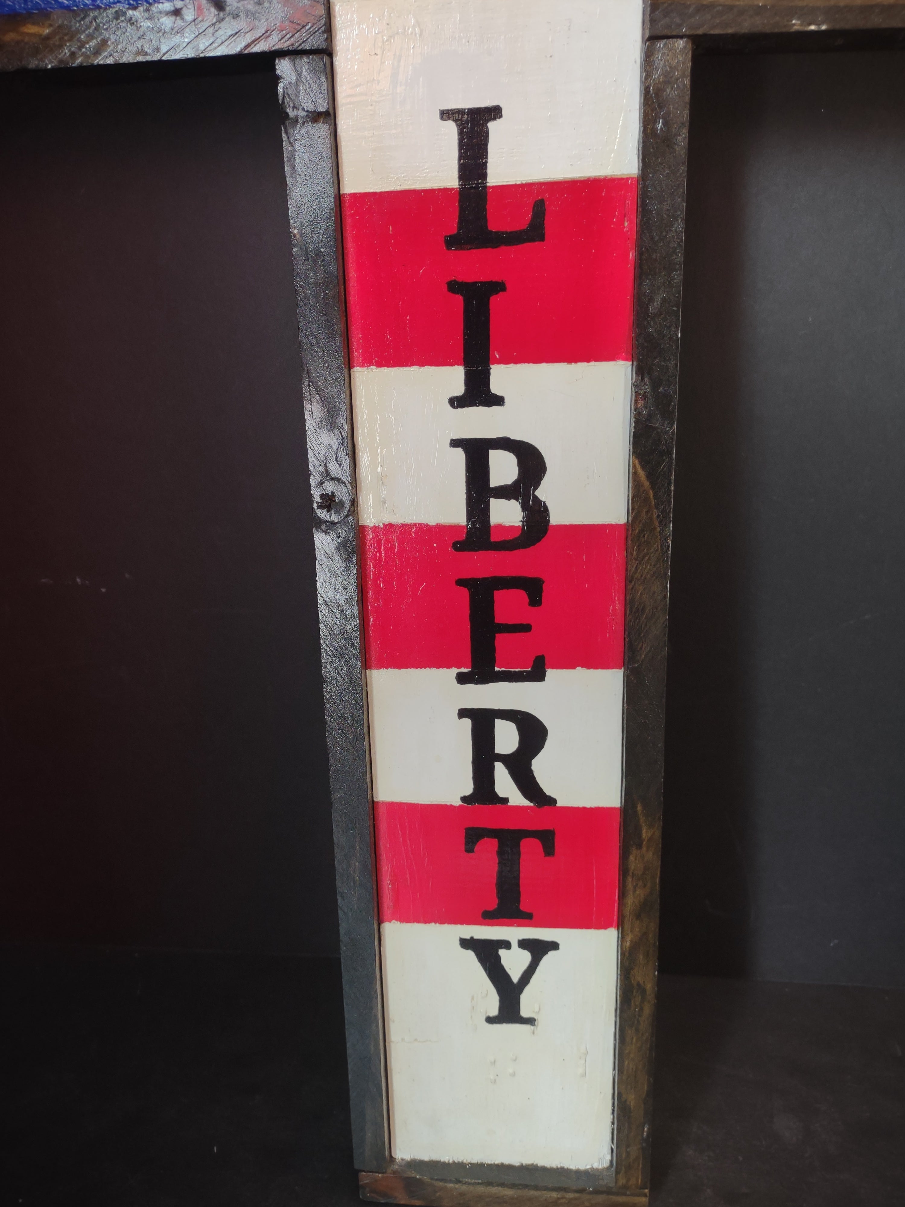 Handmade Patriotic Stars American Wooden Cross 27" x 17" (lot 3378)