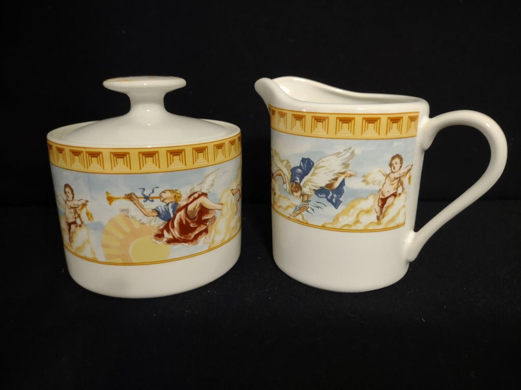 Fitz and Floyd Habitat Americana Cherubs Omnibus Sugar Creamer Serving Plater