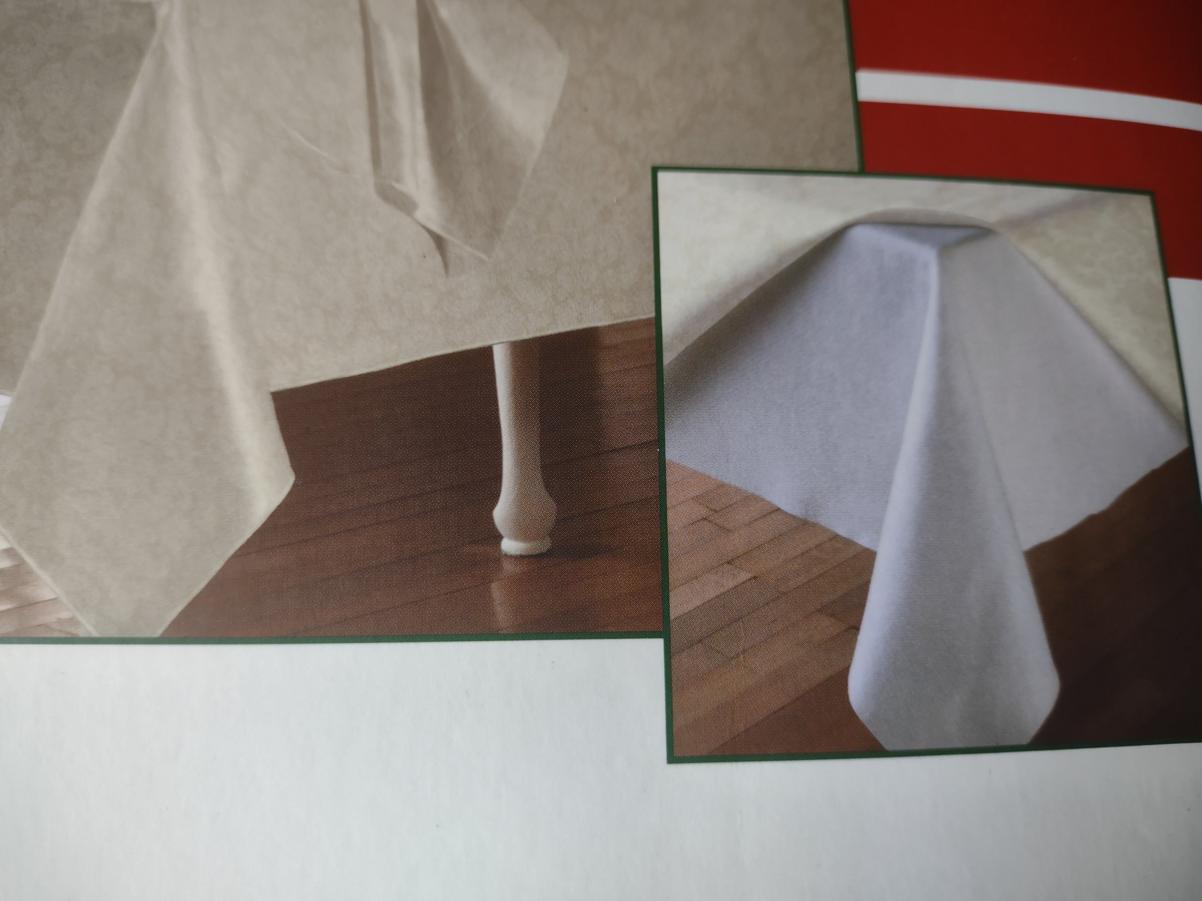 Ivory Table Round 70" Tablecloth Vinyl Table Pad 6 Coordinating Napkins lot 1743
