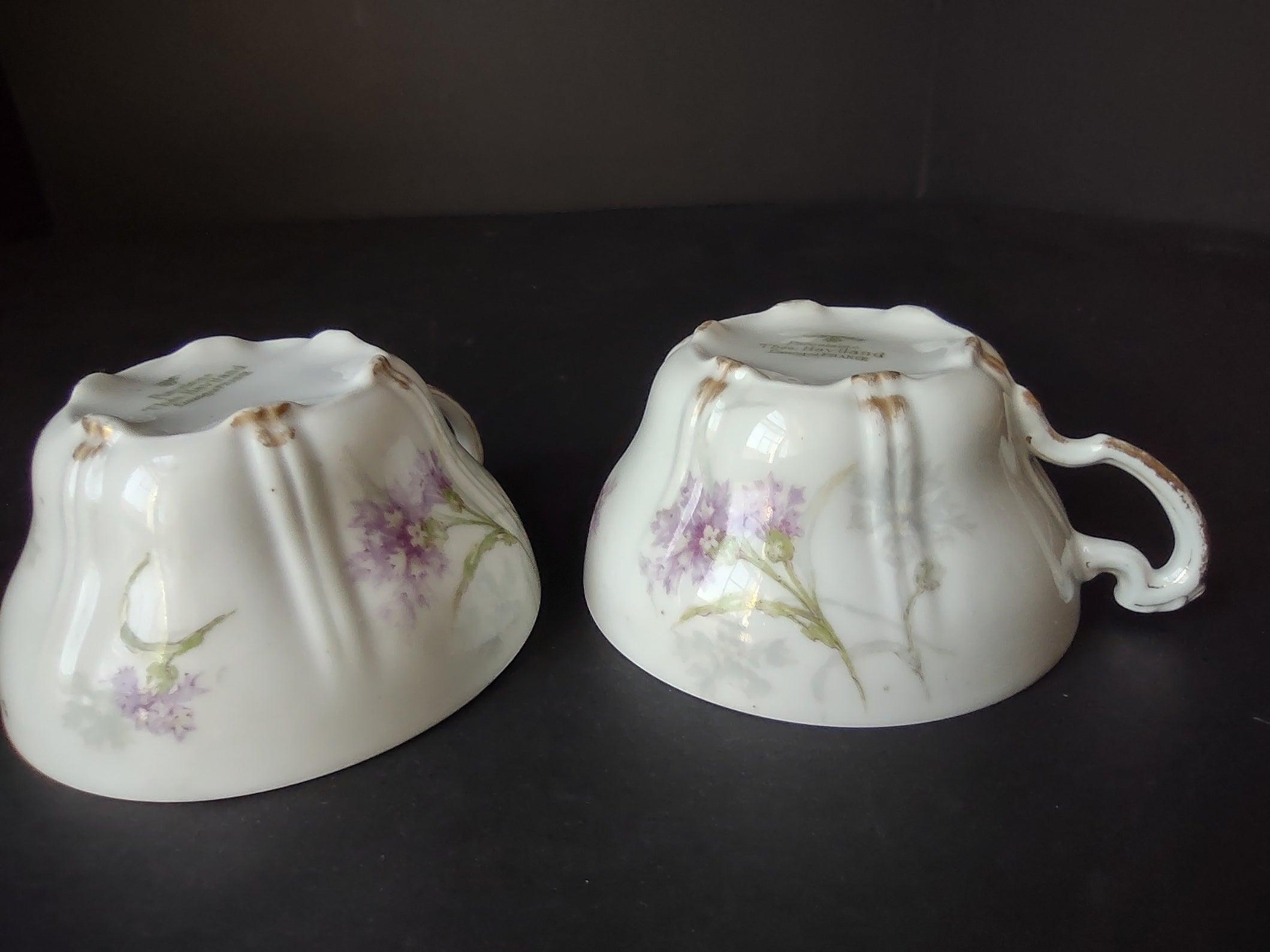 Haviland Limoges 2 x Tea Cup ONLY Blue Corn Flower (lot 859)