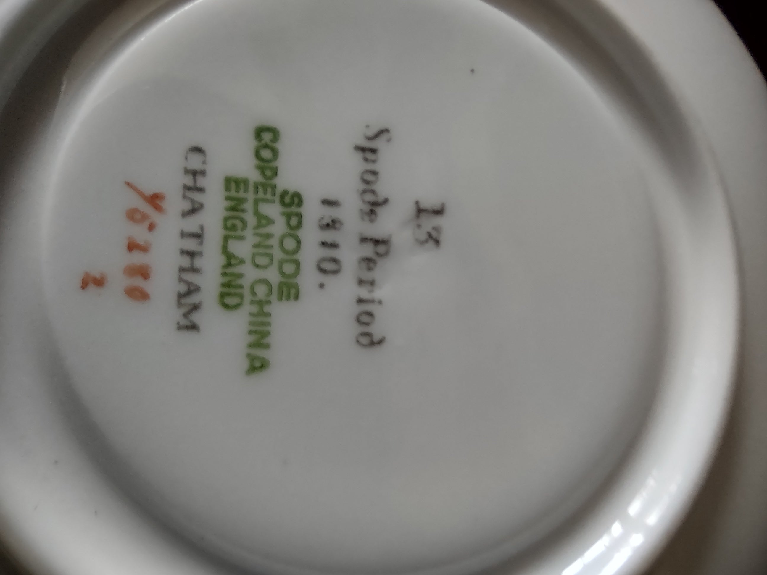 Vintage Spode Saucer Chatham #13 Bone China Gold Trim Set Of 2 (Lot 5714)
