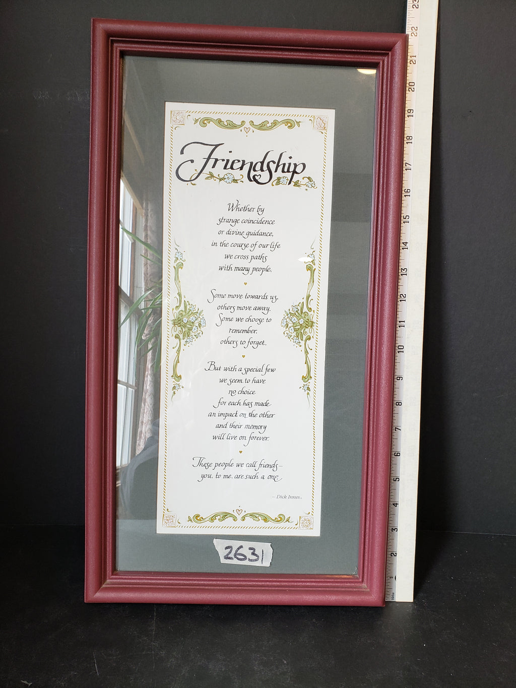 Vintage Home Interiors Friendship Green Brown Picture Wall Art (lot 2631c)