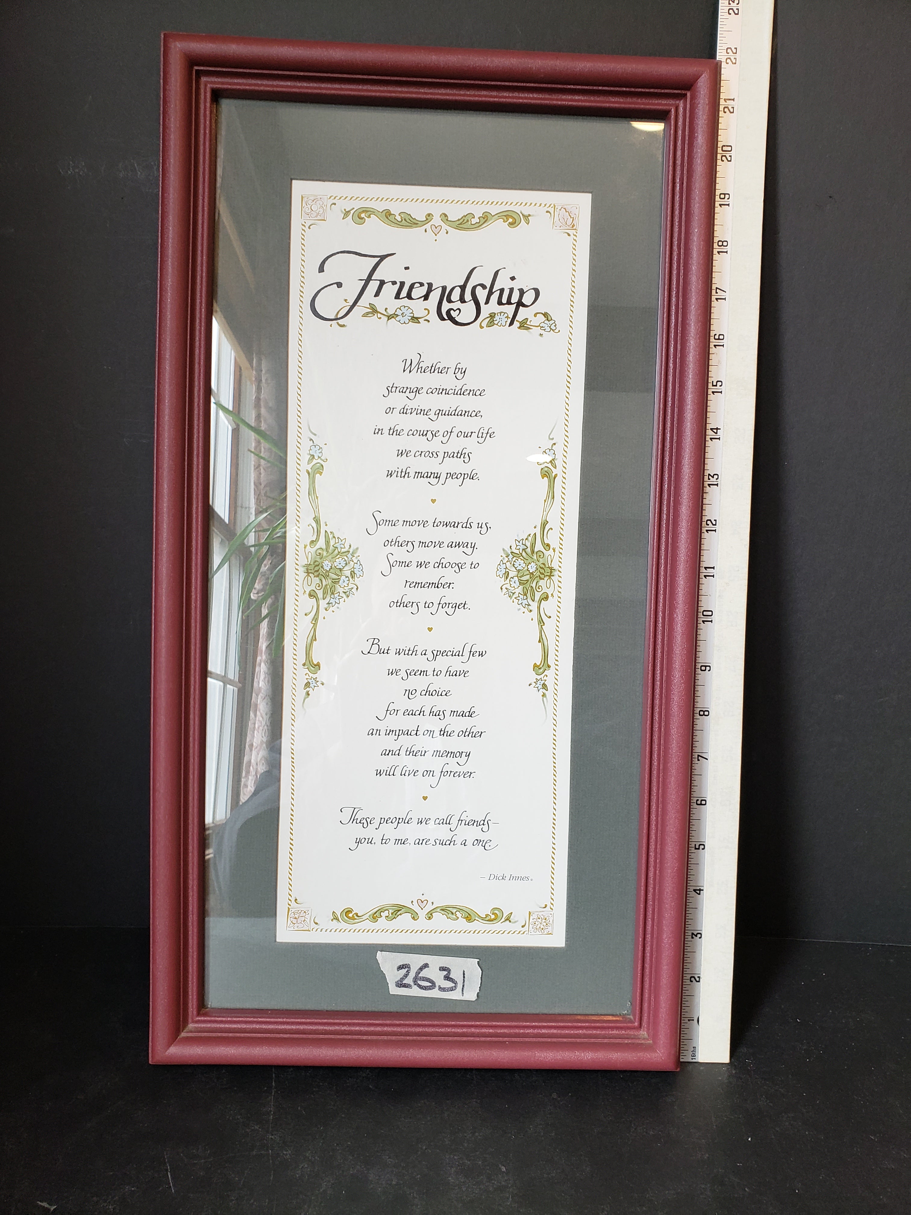 Vintage Home Interiors Friendship Green Brown Picture Wall Art (lot 2631c)