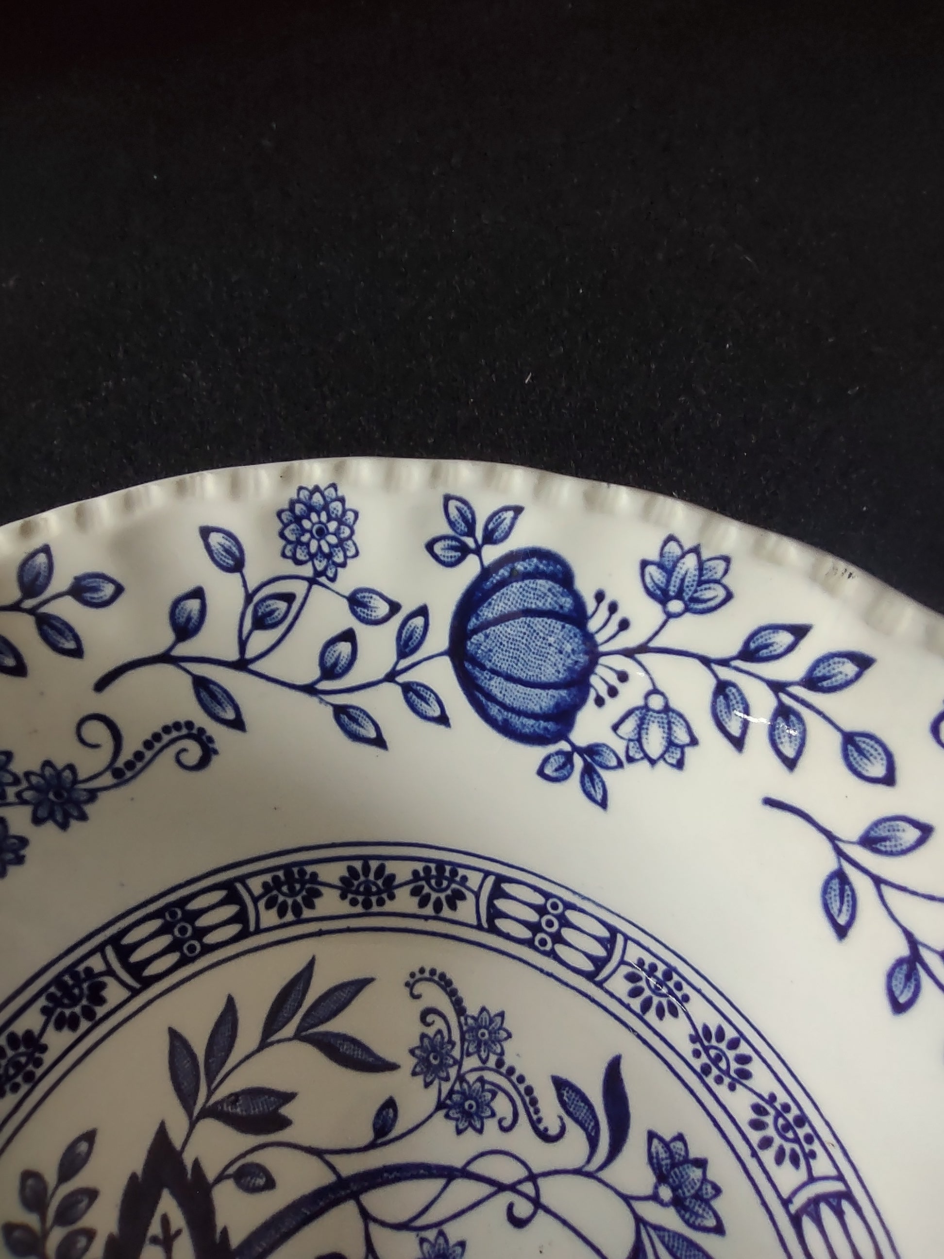 Vintage Enouch Wedgwood Blue Heritage Soup Cereal Bowl Ironstone England (5970)