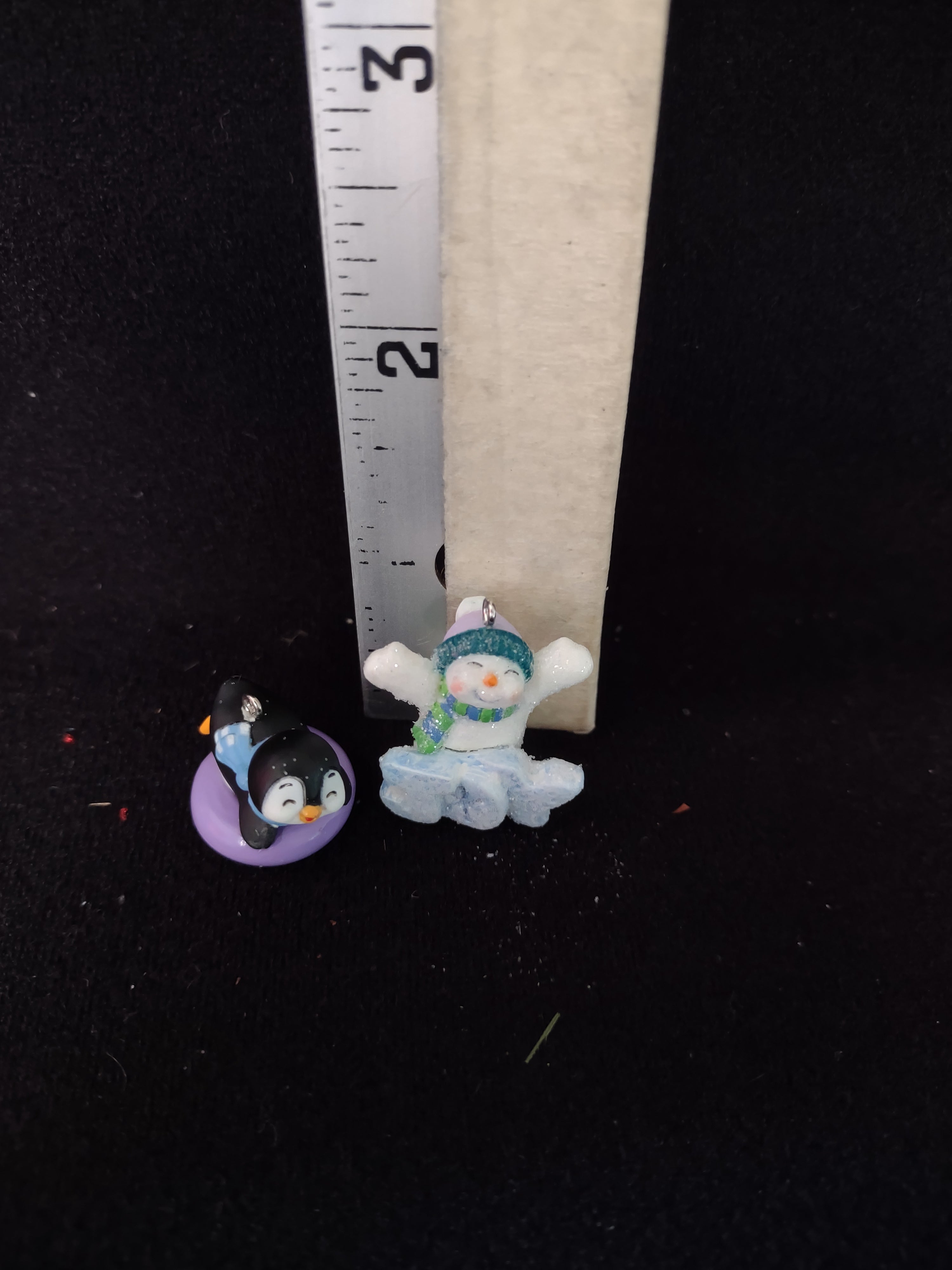 Hallmark 2016 Christmas Ornaments Penguin Snowman Very Small (Lot 4803)