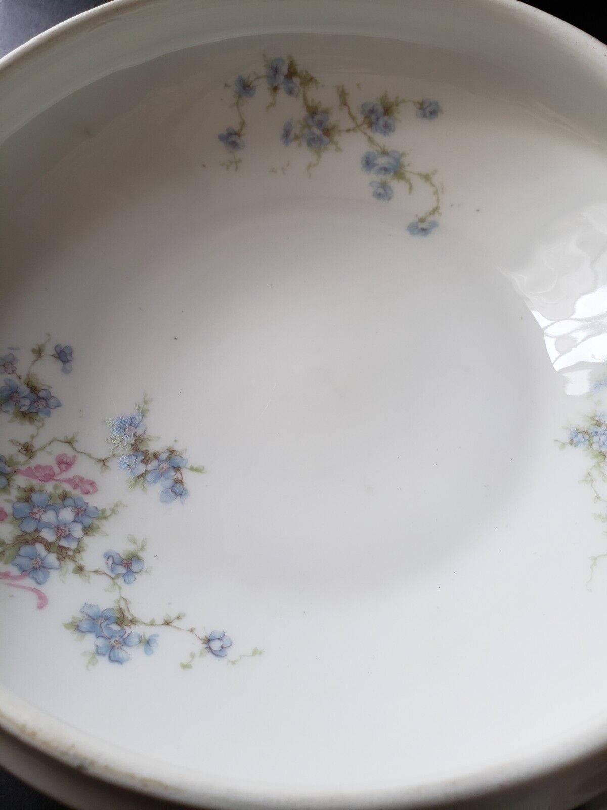 Haviland Limoges France Round Tureen Gold Trim Pink Blue Forget Me Not (lot 572)
