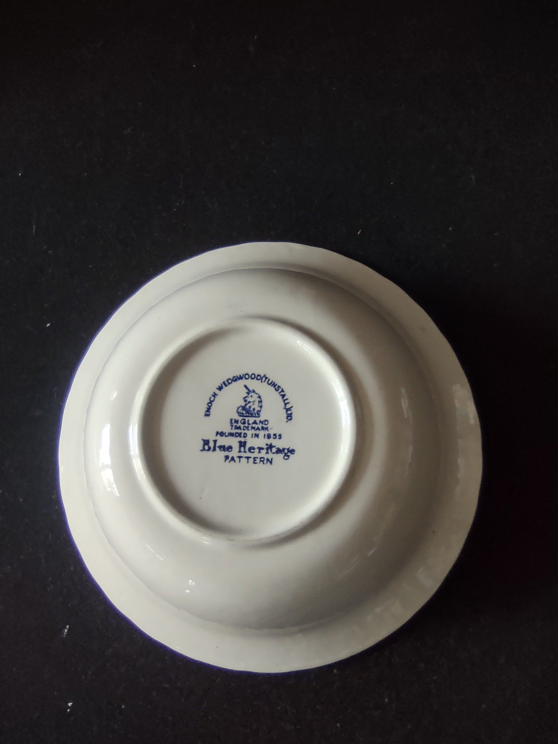 Vintage Enouch Wedgwood Blue Heritage Soup Cereal Bowl Ironstone England (5970)