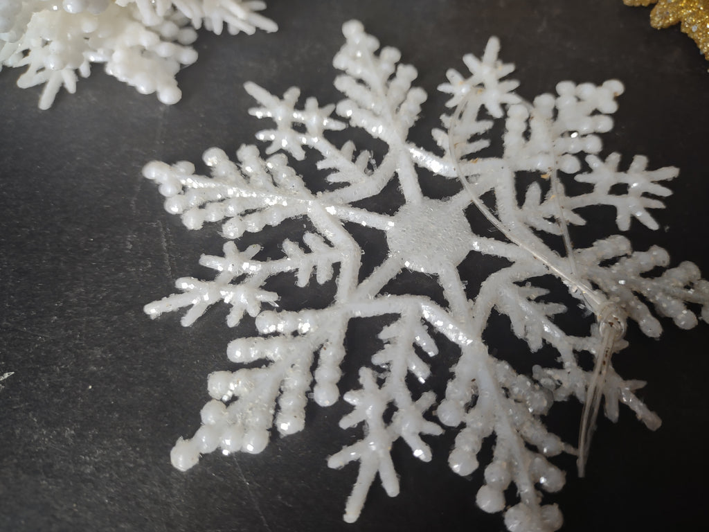 Set Christmas Ornaments Angel Snowflake Santa's Secret Holographic (lot 1754)