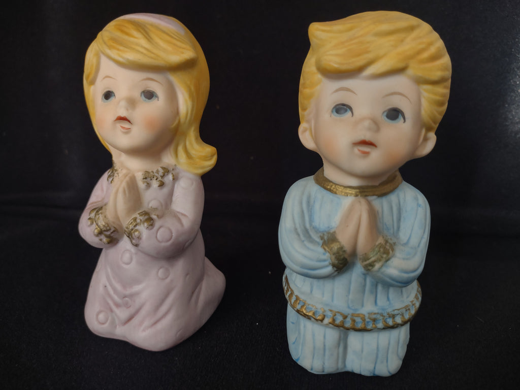 Vintage Homco Home Interiors Praying Boy and Girl Figurine (lot 2434)