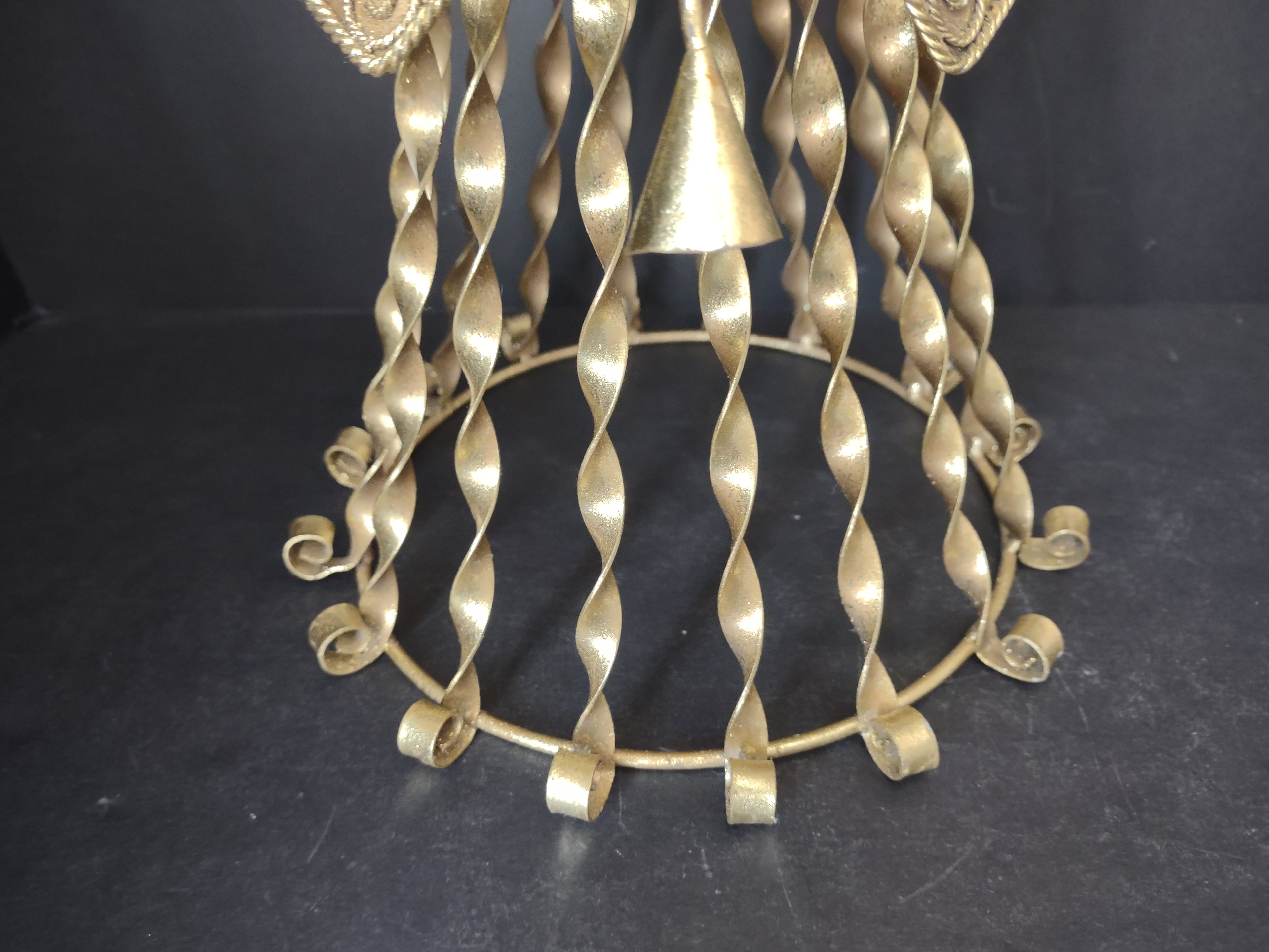 Christmas Golden Angel Metal Candle Holder 15" (lot 2720c)