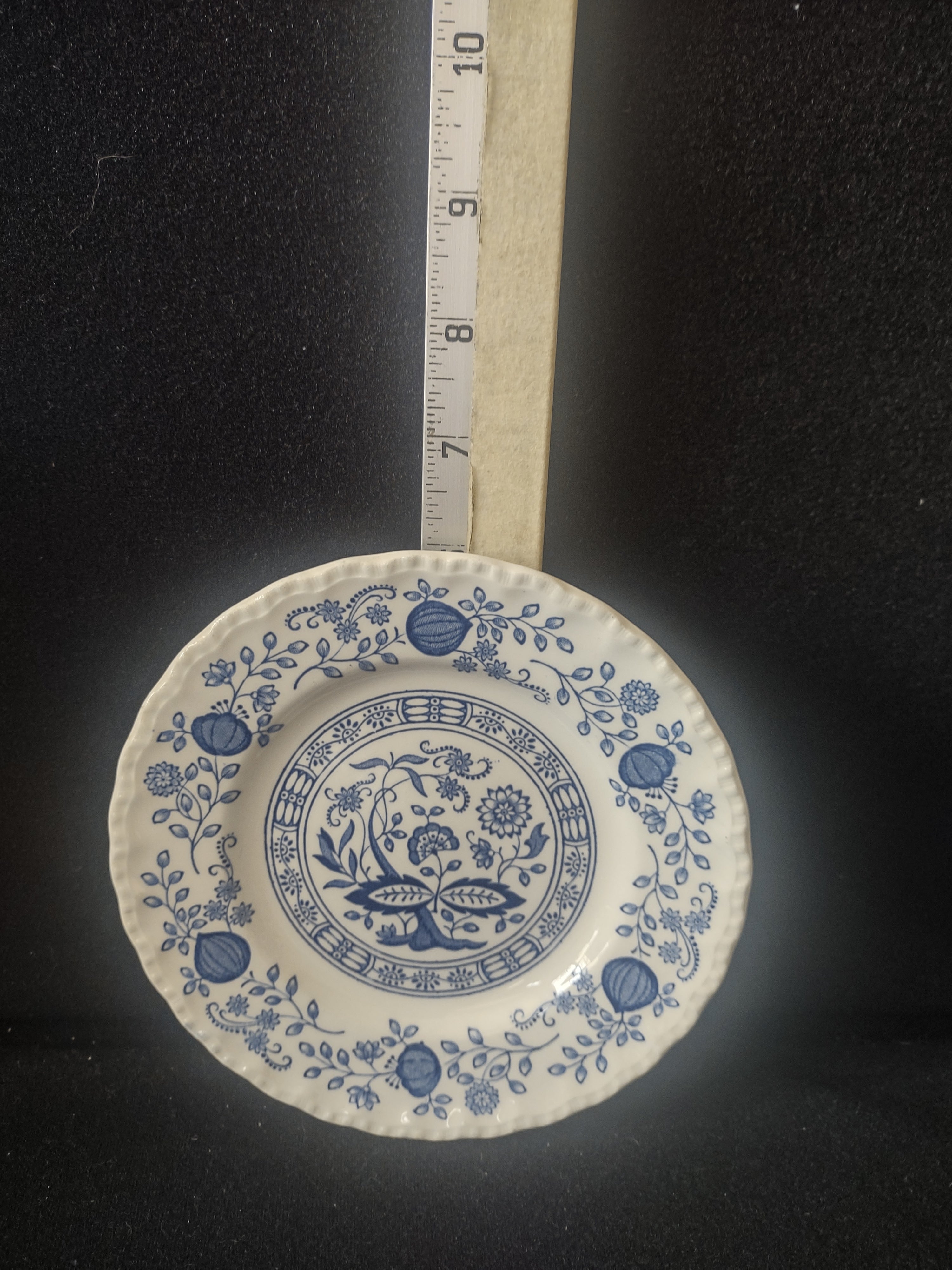 Vintage Enouch Blue Heritage Bread Butter Plate Ironstone England Set Of 3(5973)