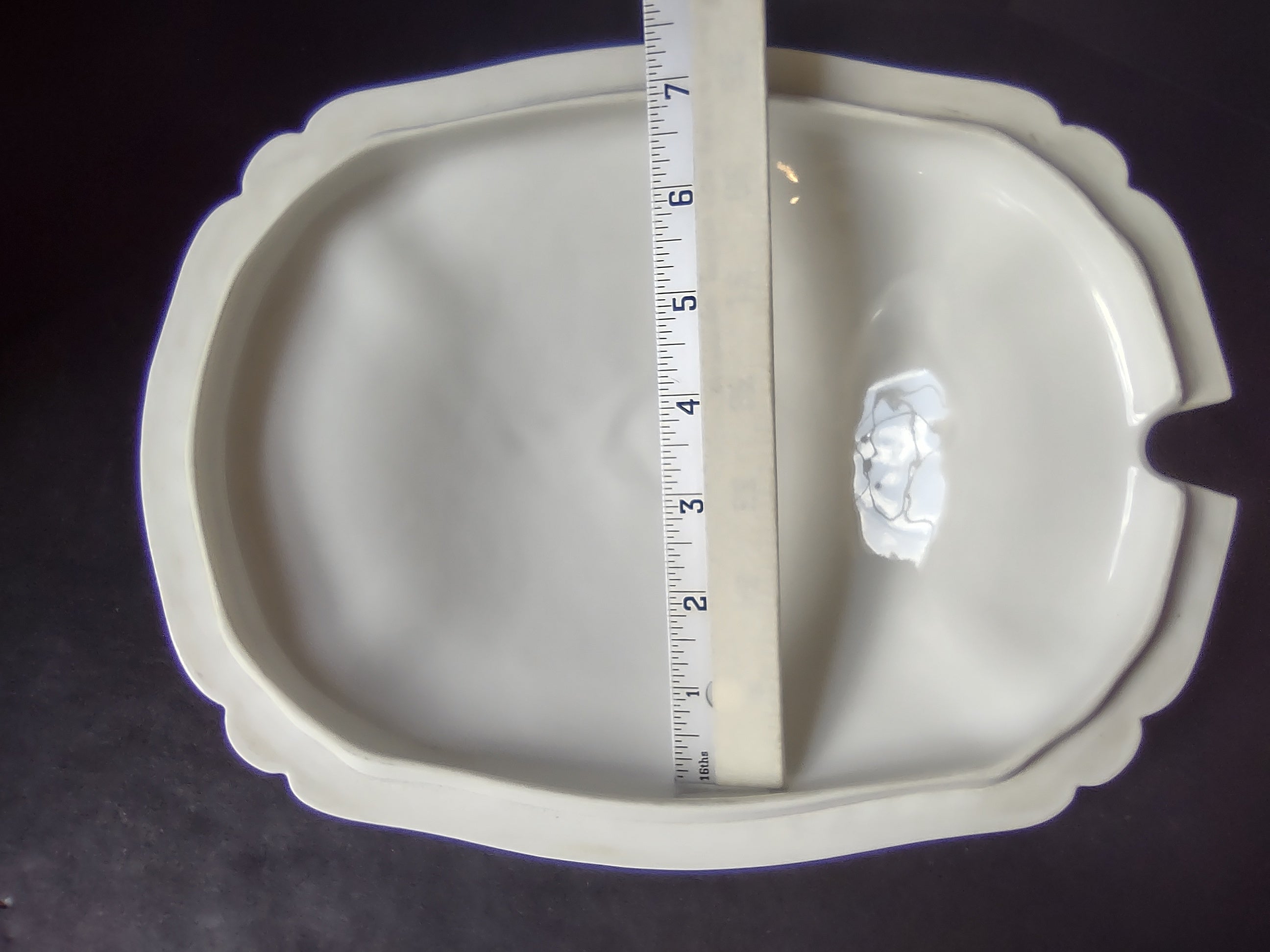 Haviland France Limoges Rectangular Lid for Serving Bowl Plain White (lot 1020)