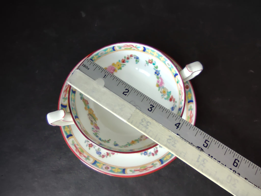 Vintage Minton Rose Garland Swag Boullion Saucer Bone China England (lot 5479)