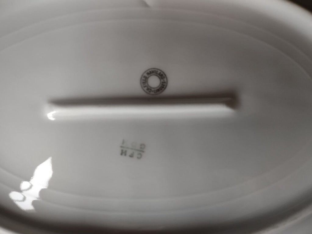 Haviland Limoges CFH/GDM Turkey Serving Platter 14-1/4" Blue Flower (lot 344)