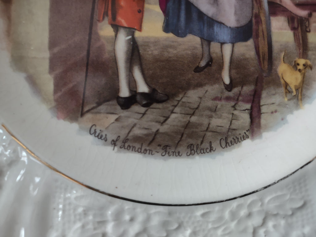 Vintage English Meakin Cries of England Black Cherries Plate (lot 5823)