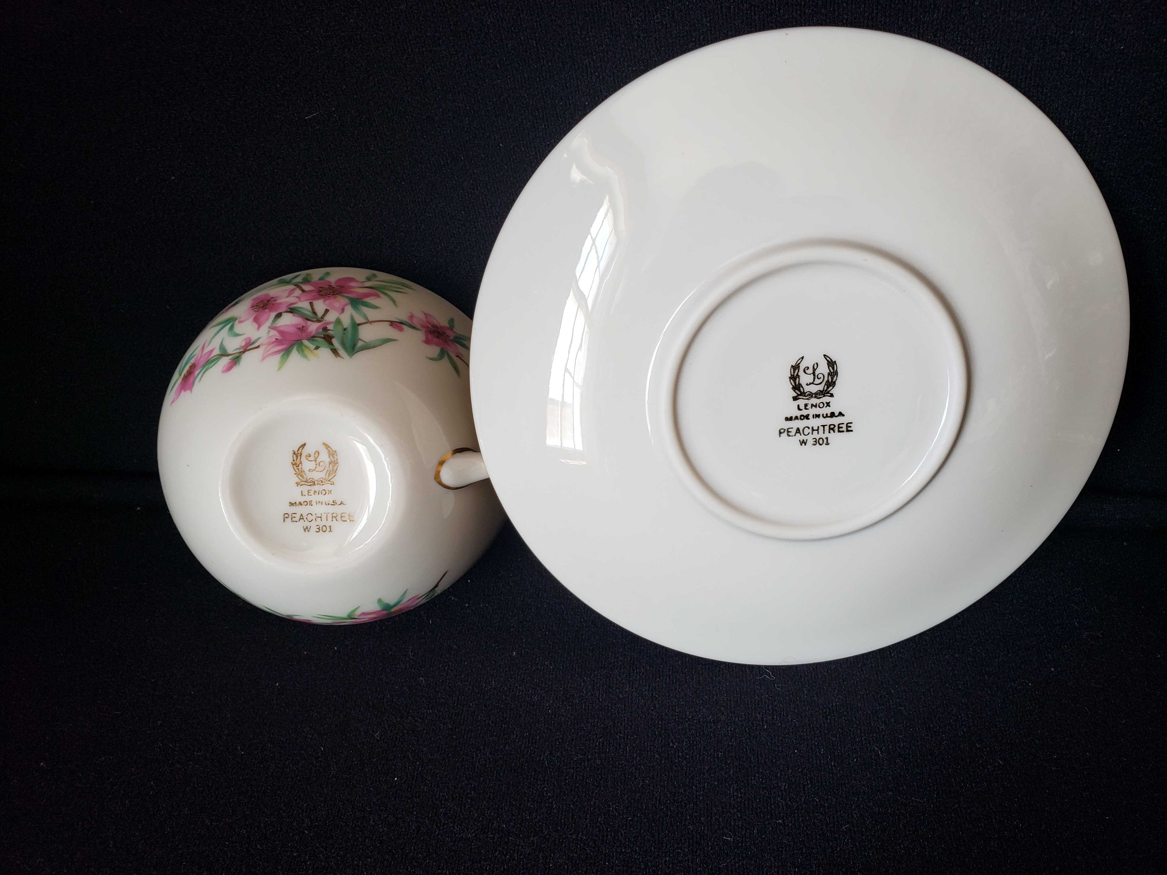 Vintage Lenox Peach Tree Tea Cup with Saucer (lot 1942)