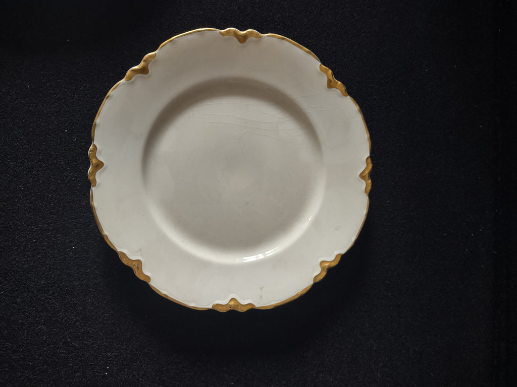Vintage Johnson Brothers Dessert Plate Gold Trim x 3 Heavy CRAZING (Lot 5644)