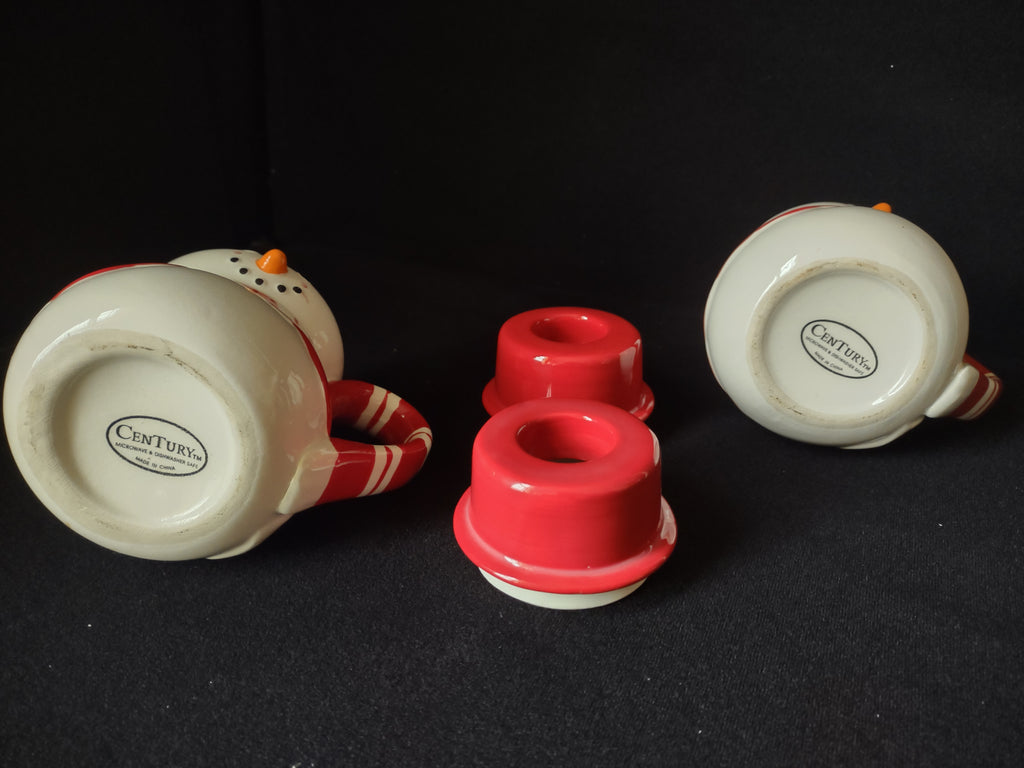 Christmas Set of 2 Chocolate Mugs Snowman (lot 1735)