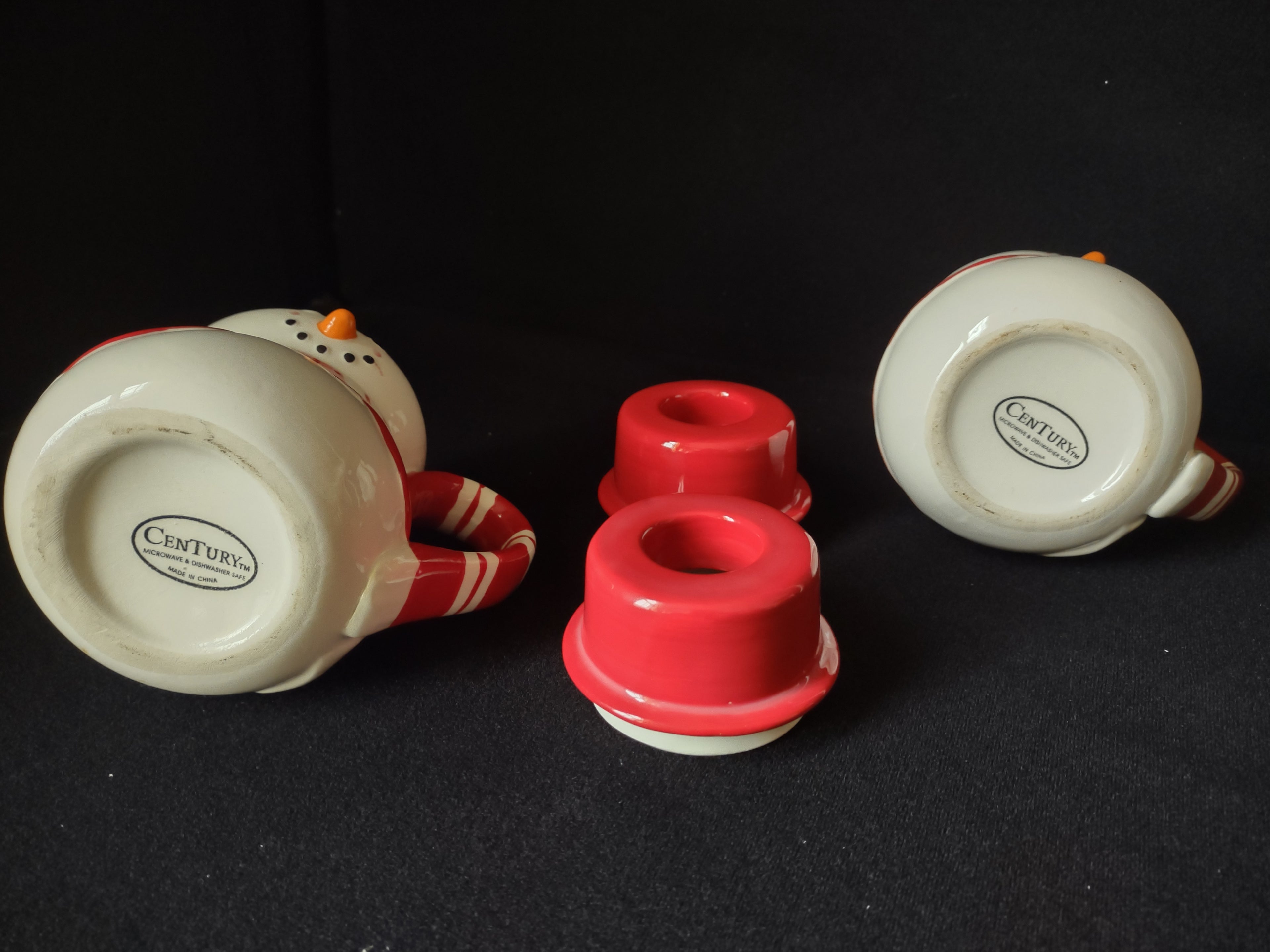 Christmas Set of 2 Chocolate Mugs Snowman (lot 1735)