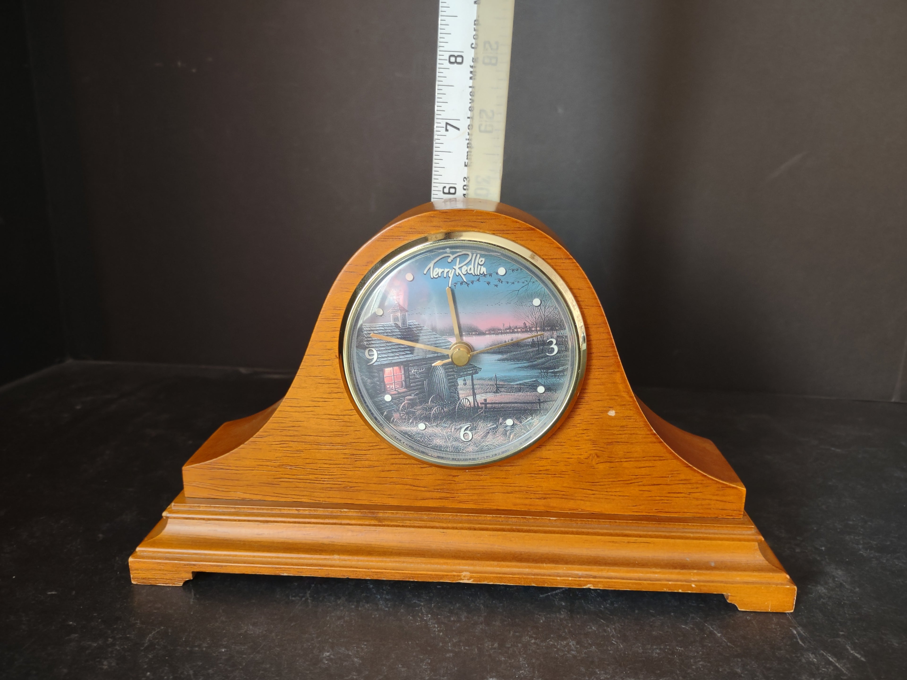 Vintage Terry Redlin Mantle Clock Wood Some Scratches (lot 5030)