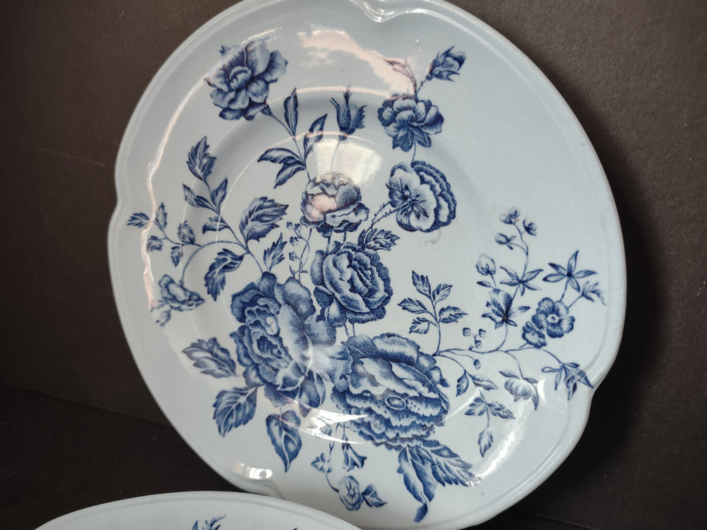 Vintage Ironstone Elizabeth Blue England Johnson Bros Bread Plate x 4 (lot 5553)