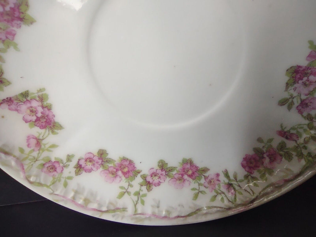 GDA Limoges Saucer ONLY Apple Blossom Garland Swag Ribbon (lot 751)