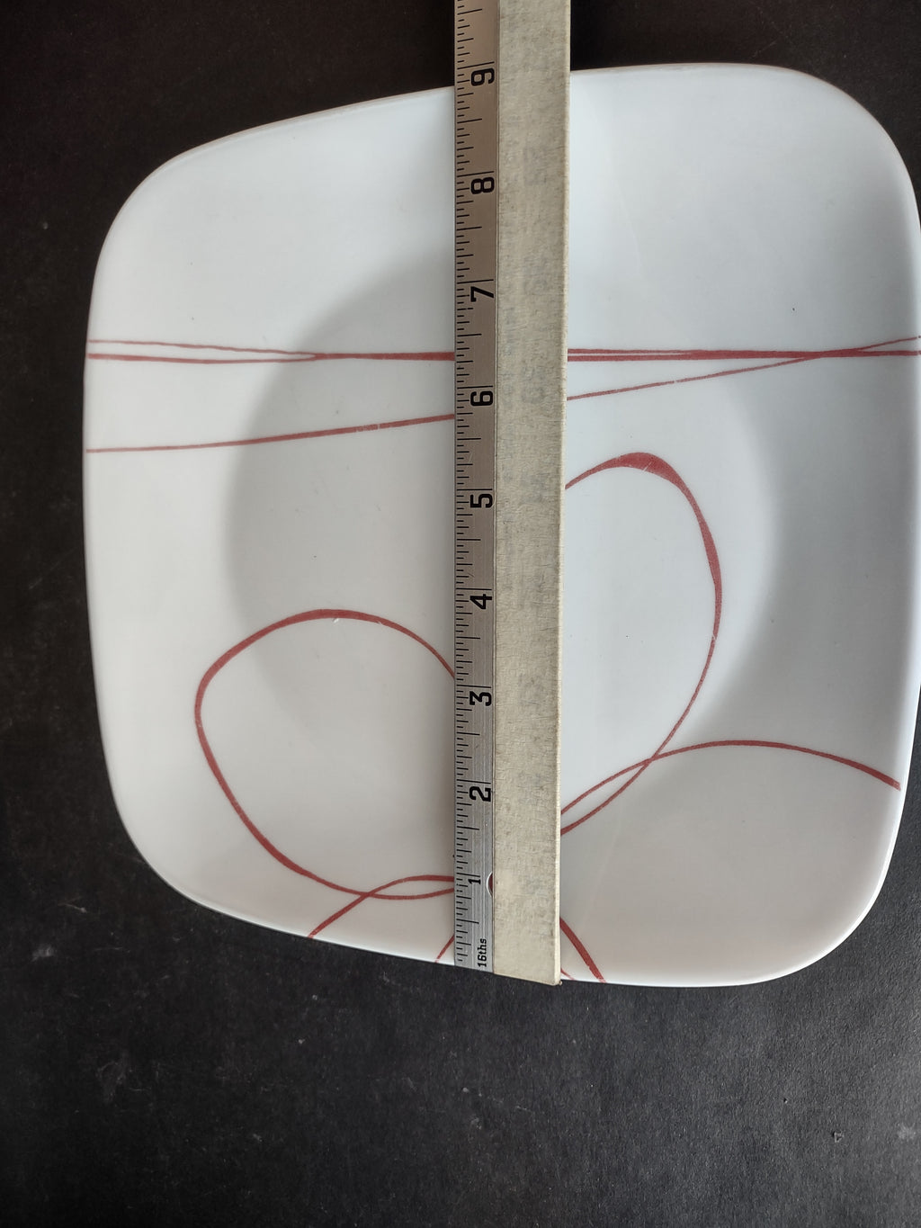 Corelle Corning Vitrelle USA Daisy Days Square Salad Luncheon Plate (lot 2916c)