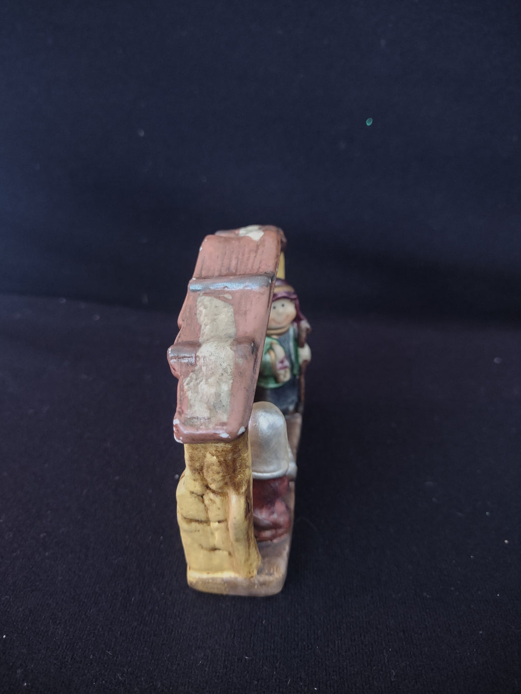 Christmas Ceramic Small Kid Nativity Scene Figurine Mary Joseph Baby (Lot4559)