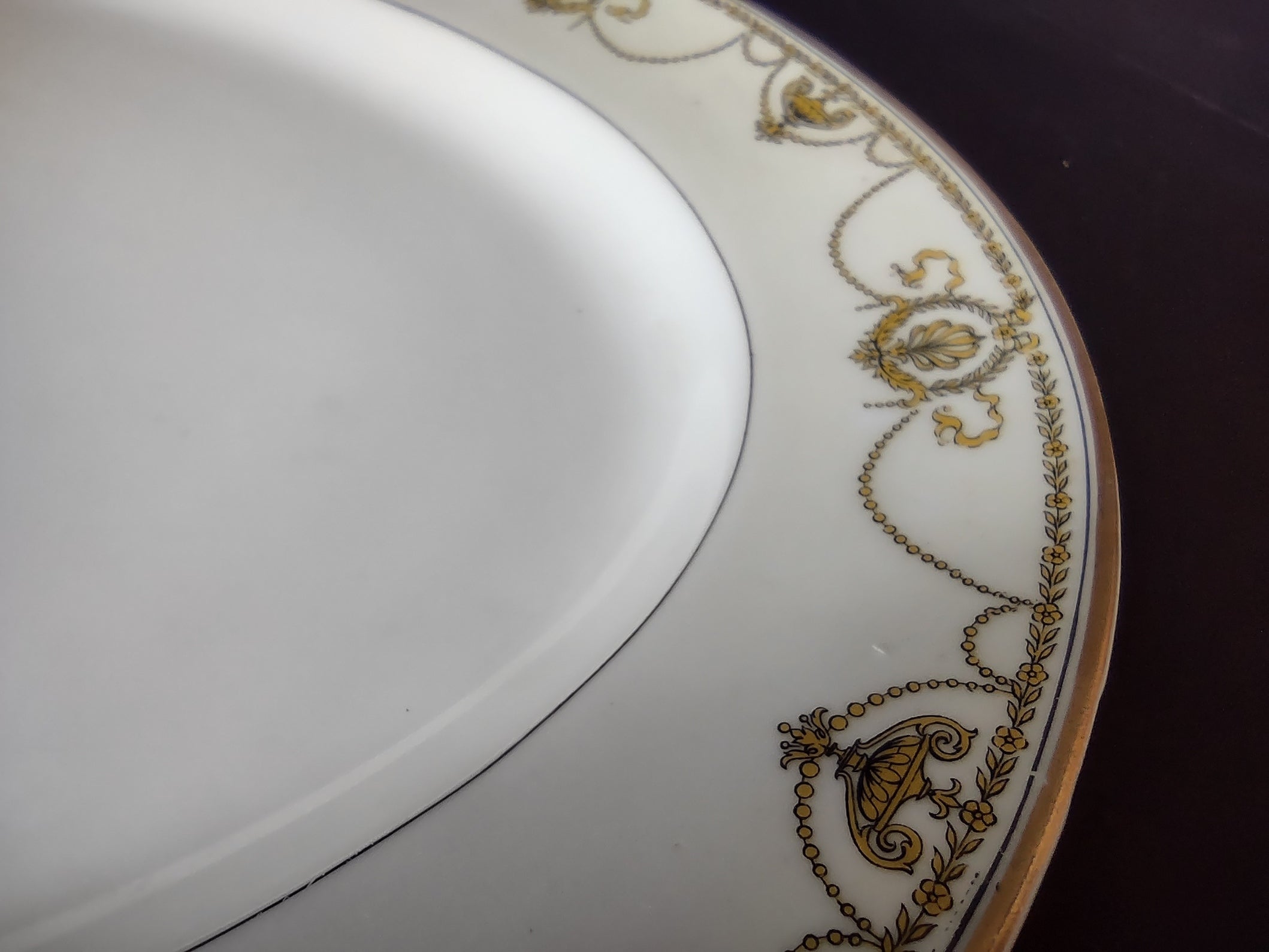 Haviland Limoges Pilgrin Eugenie Serving Platter Yellow Laurel Swag (lot 944)