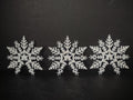 Christmas Snowflake x 18 Ornament TOPPER White Glitter 3-1/2" (lot 3352)