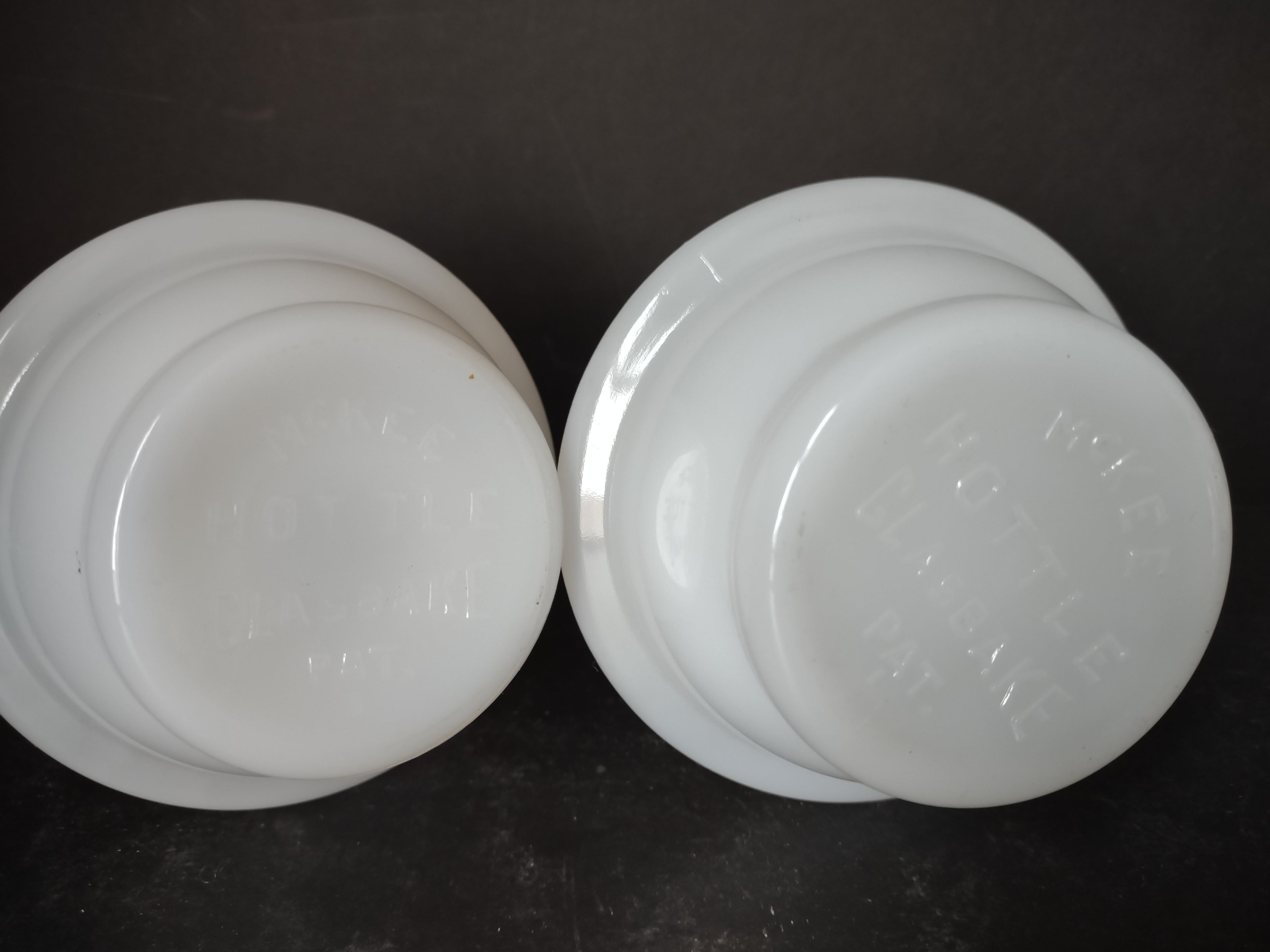 Vintage Mckee Hottle Carafe Glasbake Milk Glass x 2 with Lid (lot 5260)