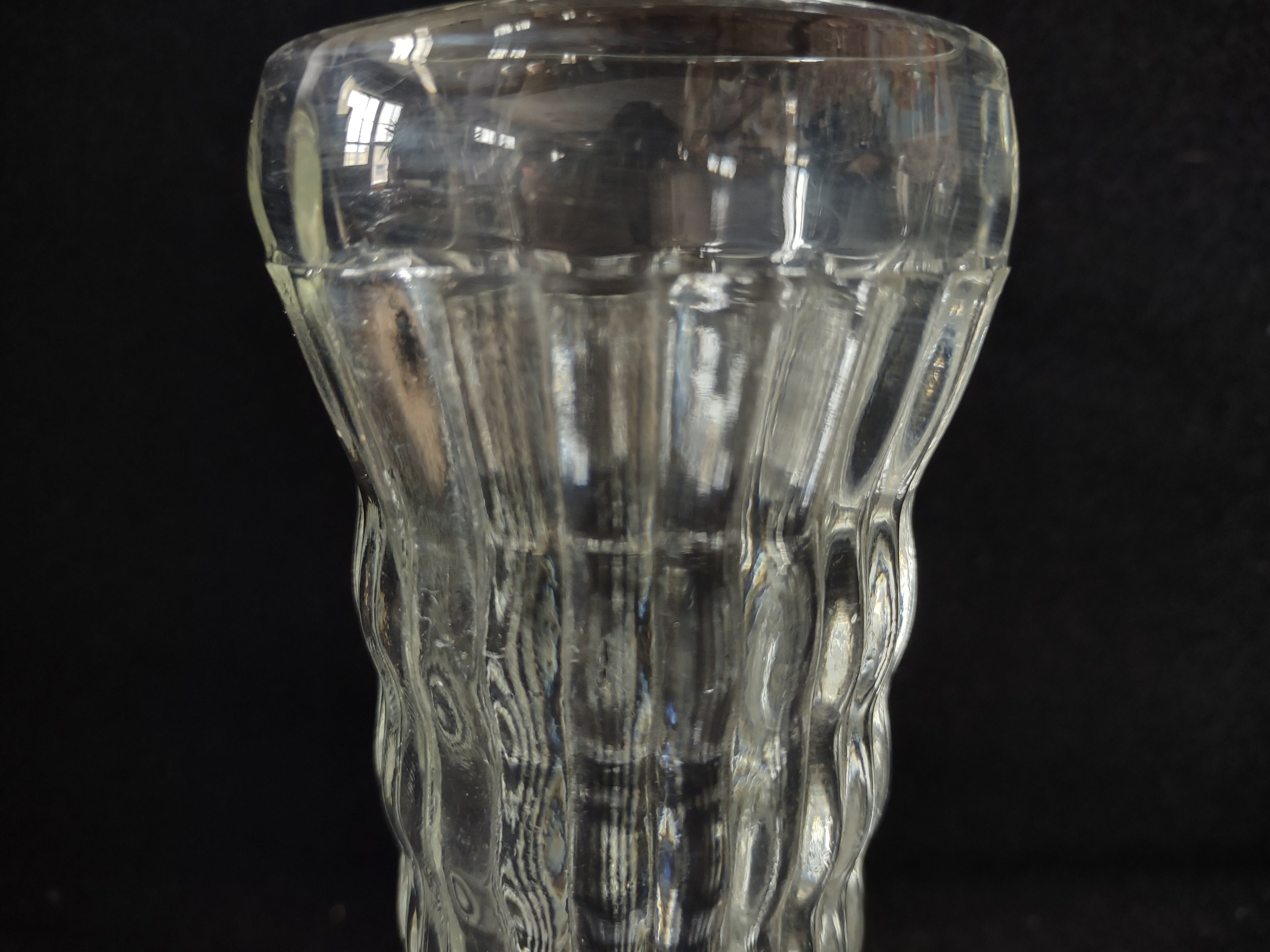 Vintage Retro MCM 5-1/2" Tall Jeannette Clear Glass x 4 (lot 5146)