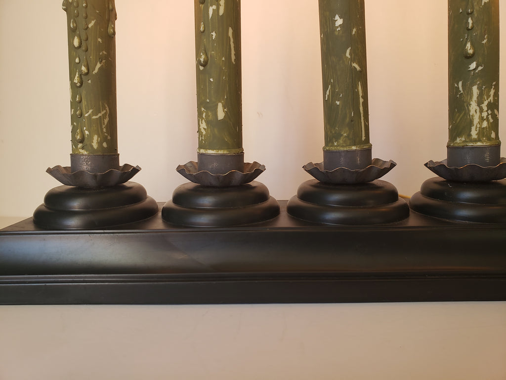 Christmas Window 5 Candle Drip White Lights Candelabra Candolier (lot 2307)