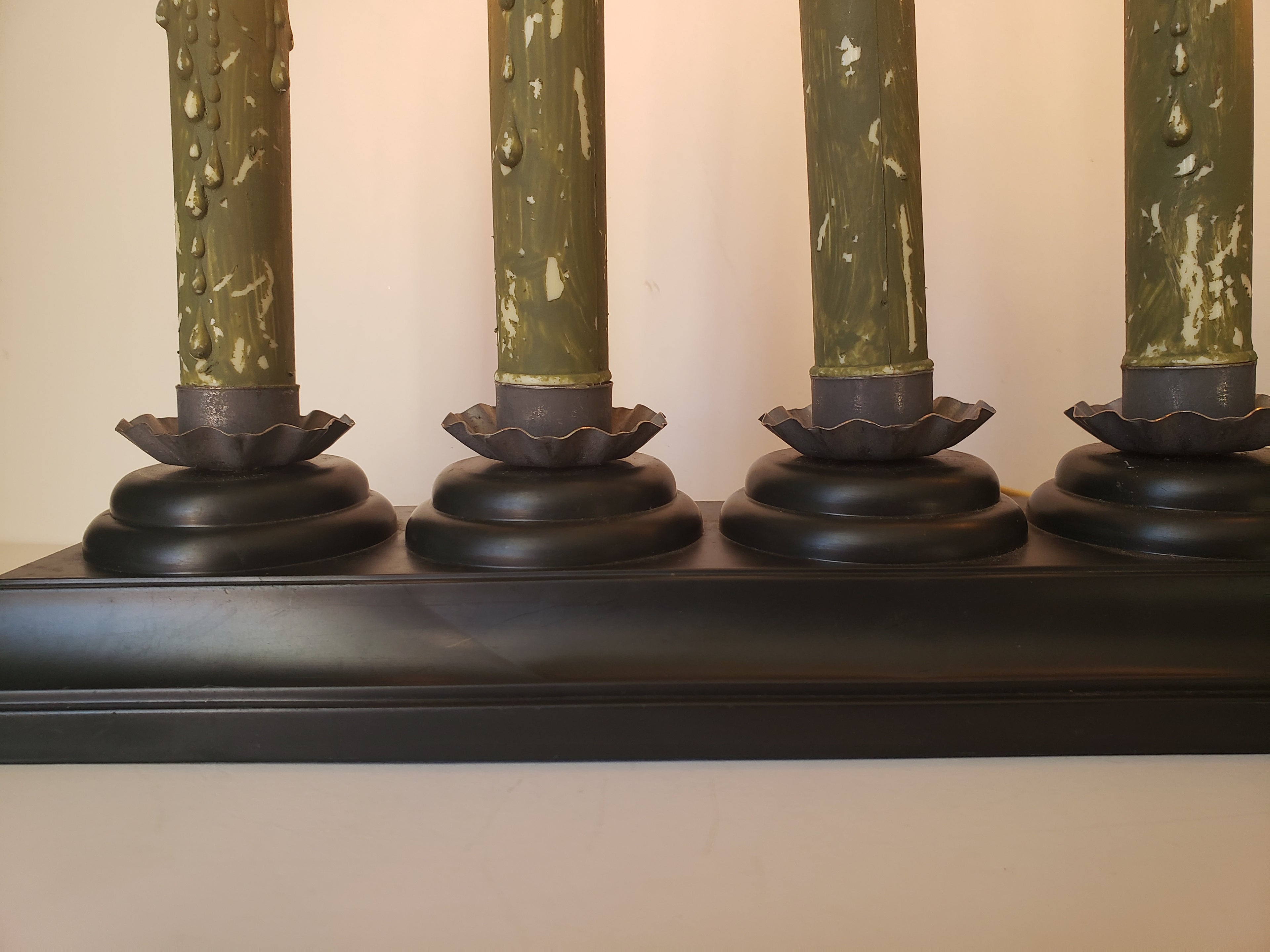 Christmas Window 5 Candle Drip White Lights Candelabra Candolier (lot 2307)