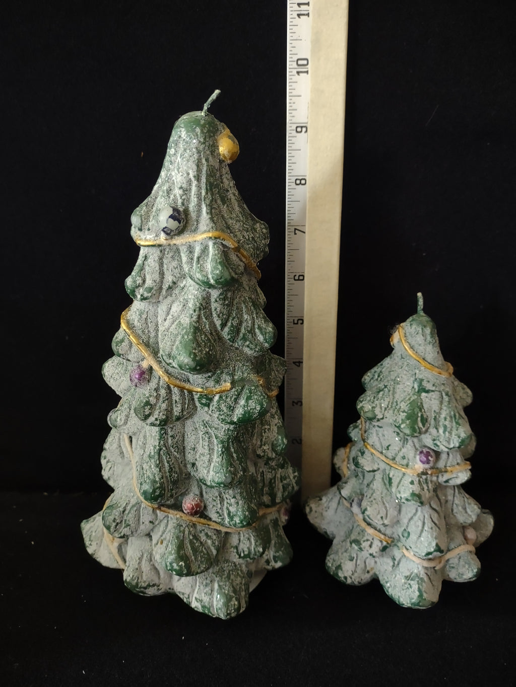 Home Collection Decorated Sparkled Christmas Tree Candles Set of 2 (Lot 3629)
