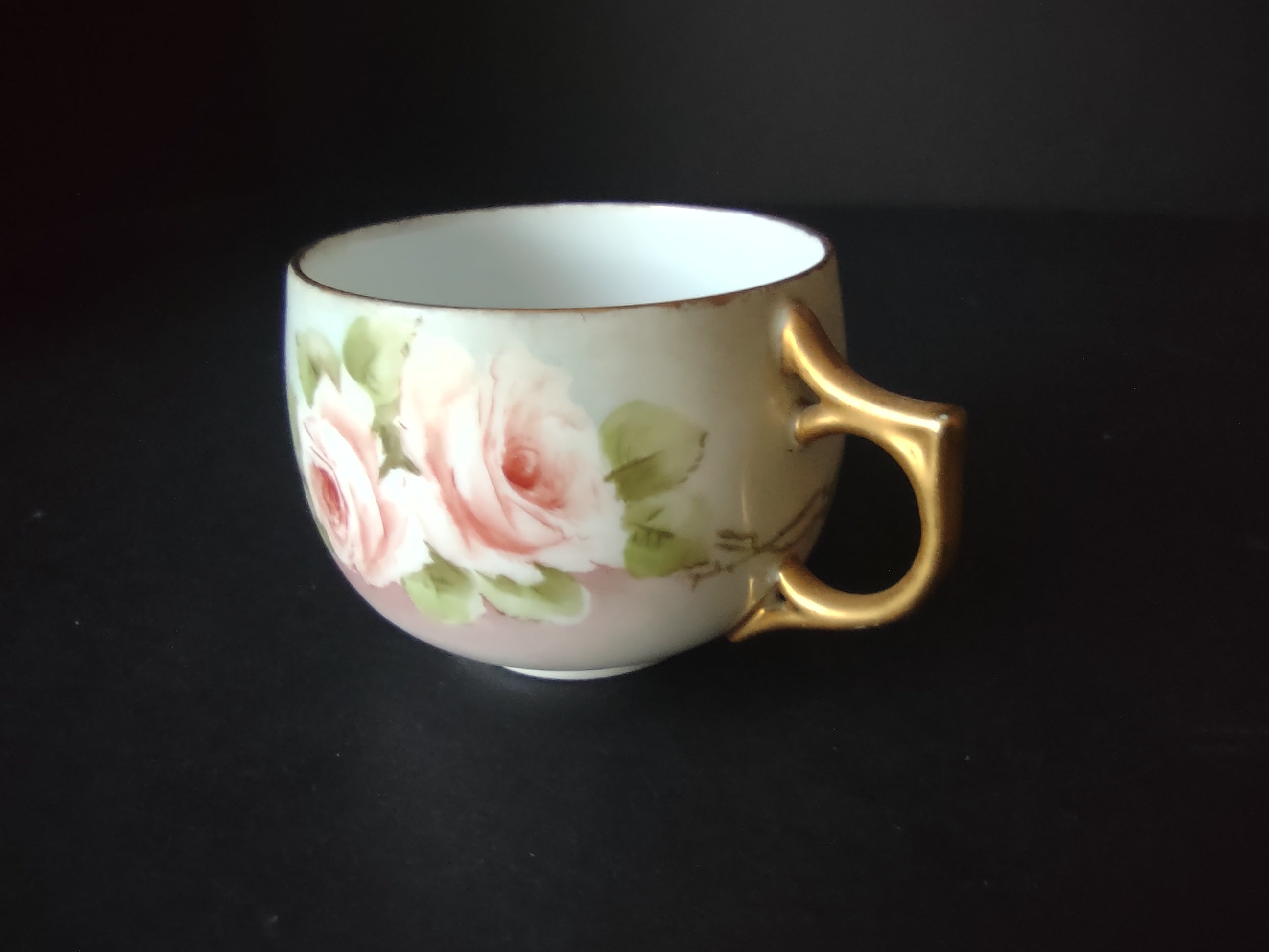 AK Limoges Porcelain Roses Cup ONLY (lot 1077)