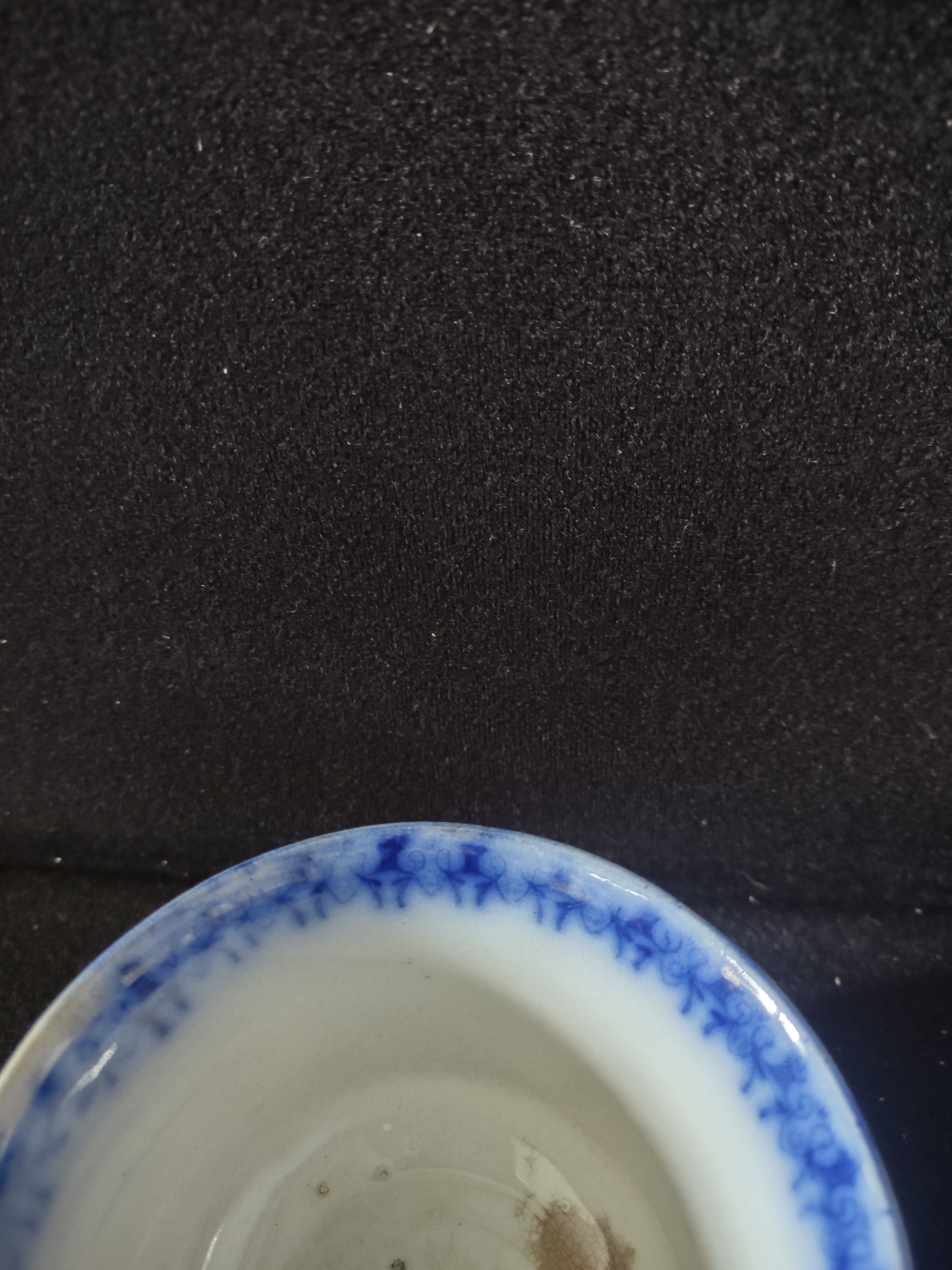 Vintage Ironstone Teacup Flow Blue IMPERFECTIONS (Lot 5634)