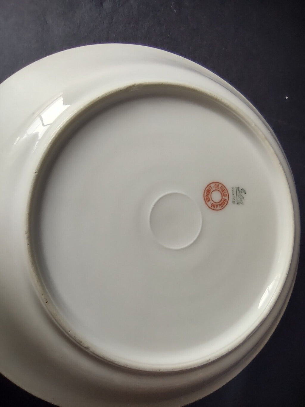 GDA Limoges 6 x Cream Soup Bowl Apple Blossom Garland Swag Ribbon (lot 748)