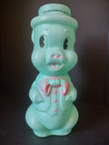 Vintage Blow Mold Piggy Bank Turquoise 16" (lot 1465)