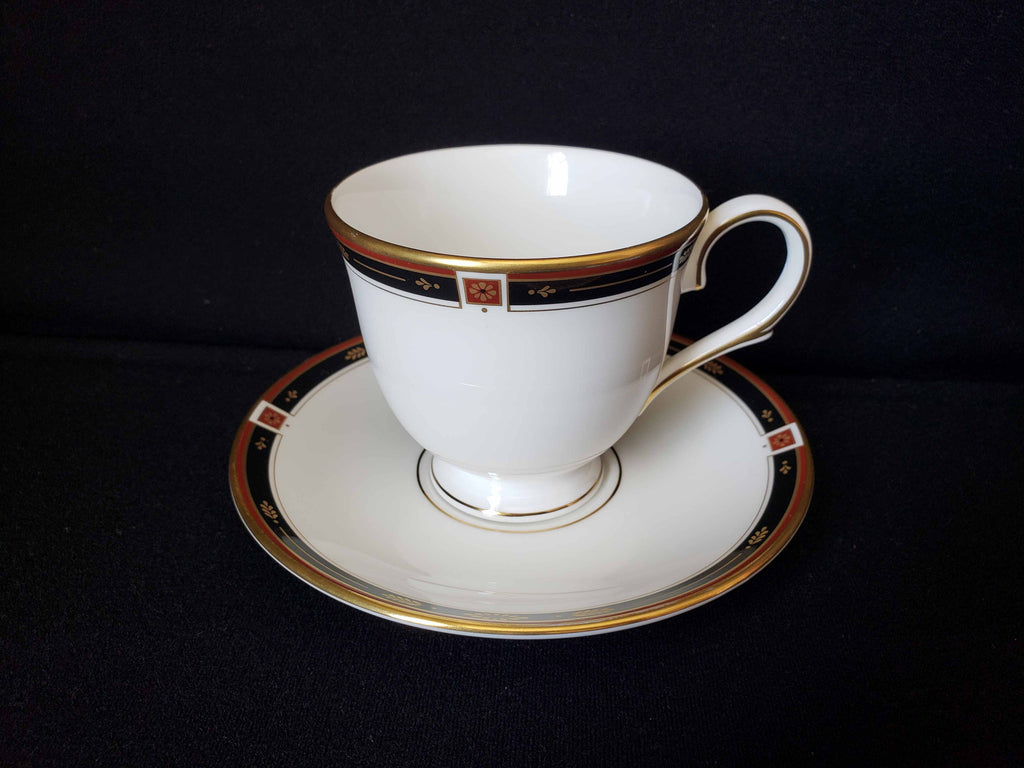 Vintage Lenox Regency Black Tea Cup with Saucer (lot 1934)