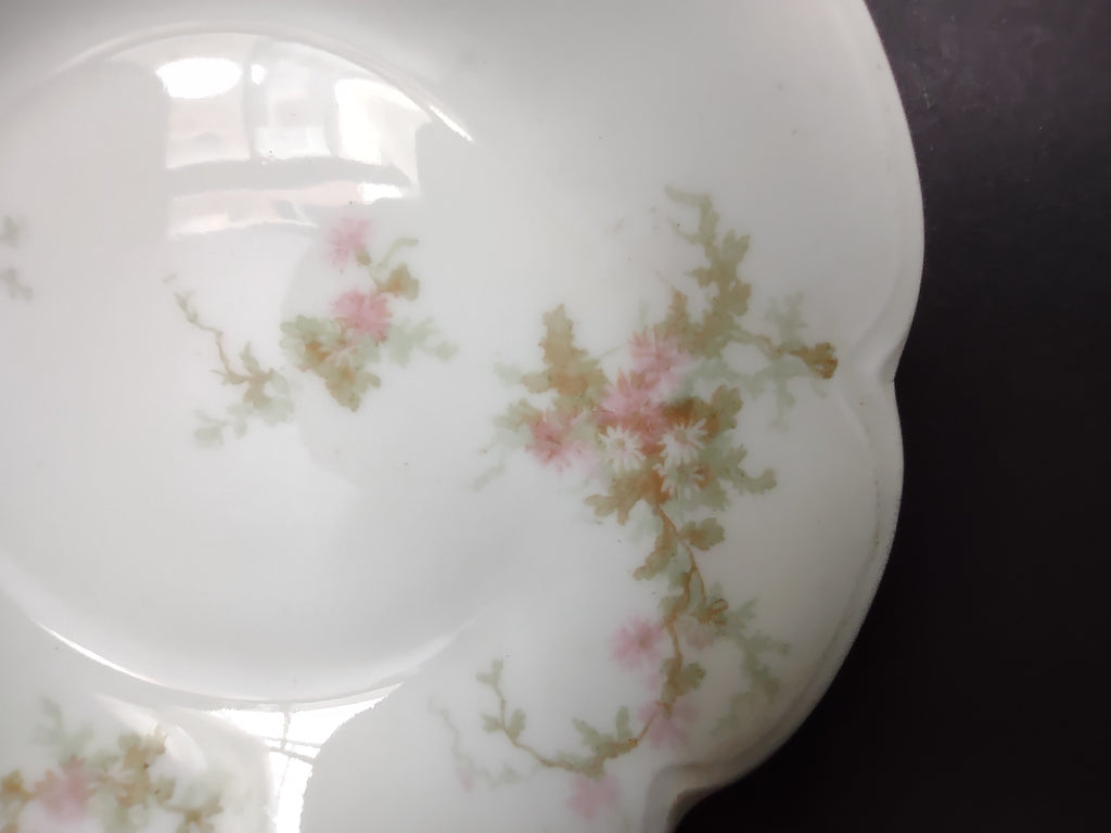 Haviland Limoges Small Bowl 5-1/2" Plate Pink Thistle & Daisy (lot 884)