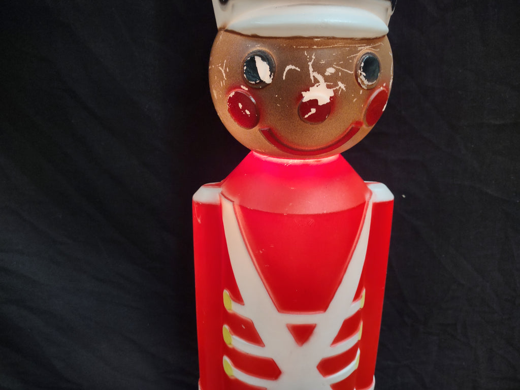 Vintage Christmas Blow Mold Nutcracker Soldier Black (lot 2328)