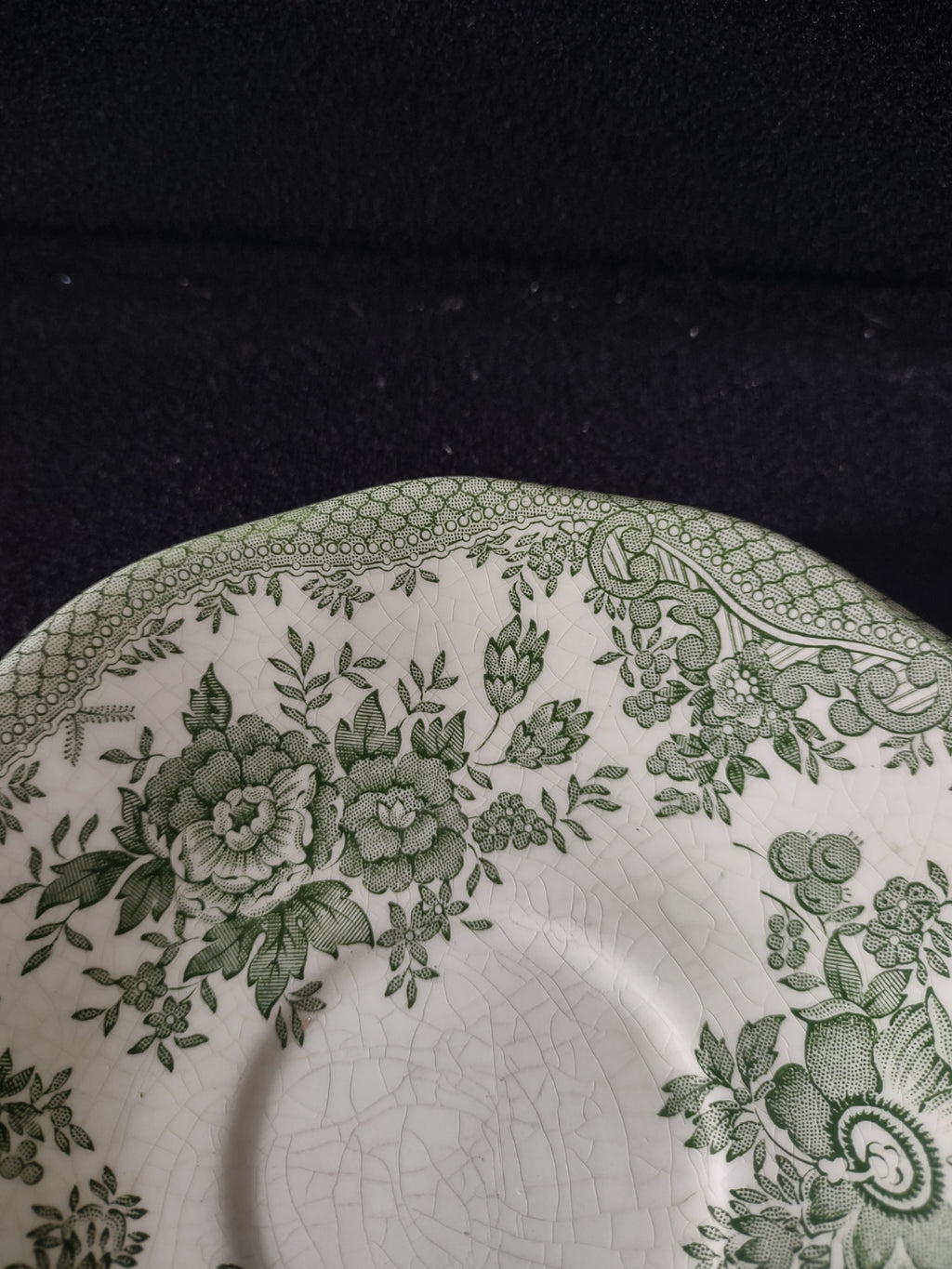 Vintage Enoch Wedgwood Tunstall Saucer Kent Green White (Lot 5662)