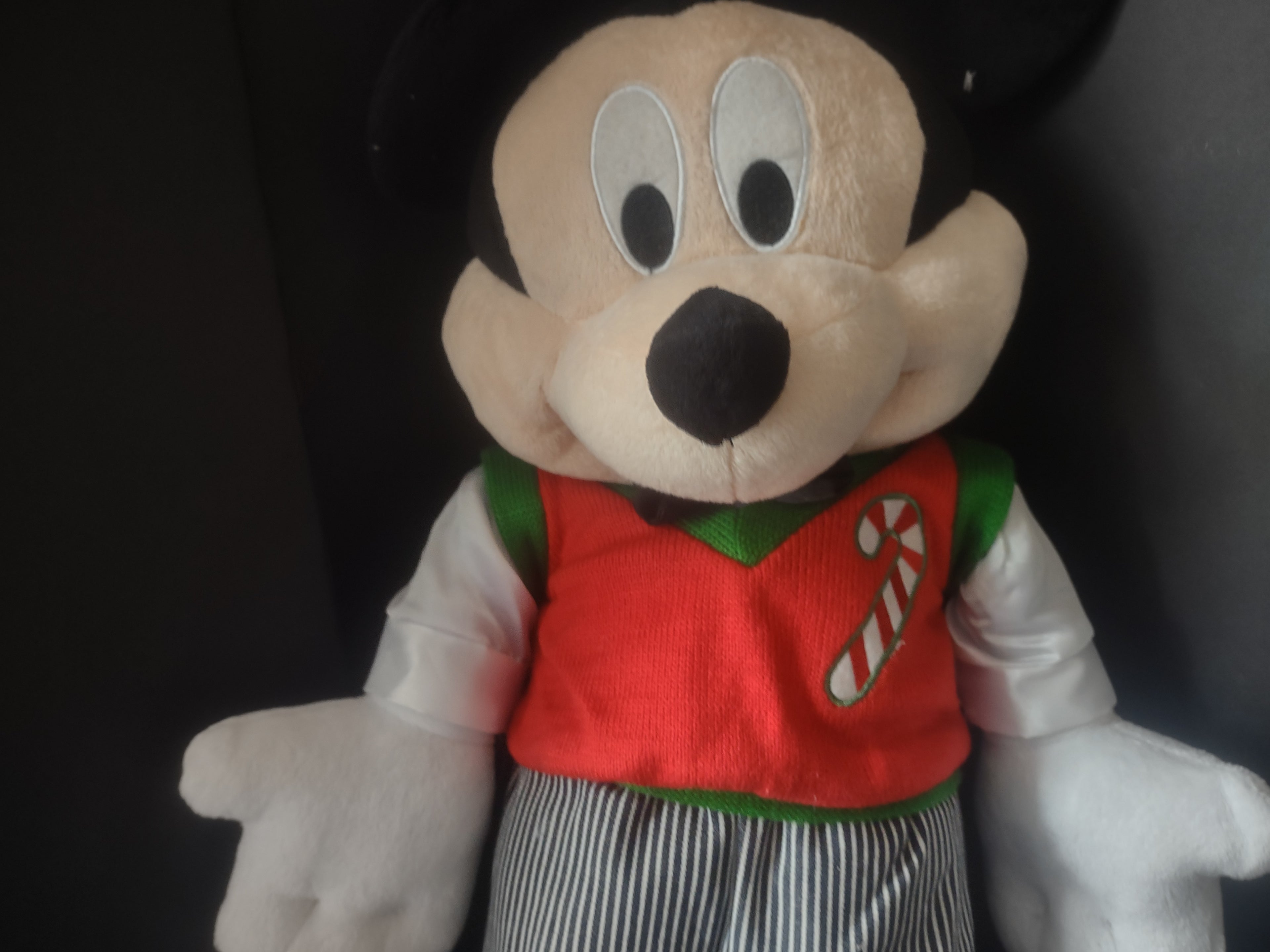 Mickey Mouse Christmas Disney Plush Standing Porch Greeter Gemmy 22" (lot 2605j)