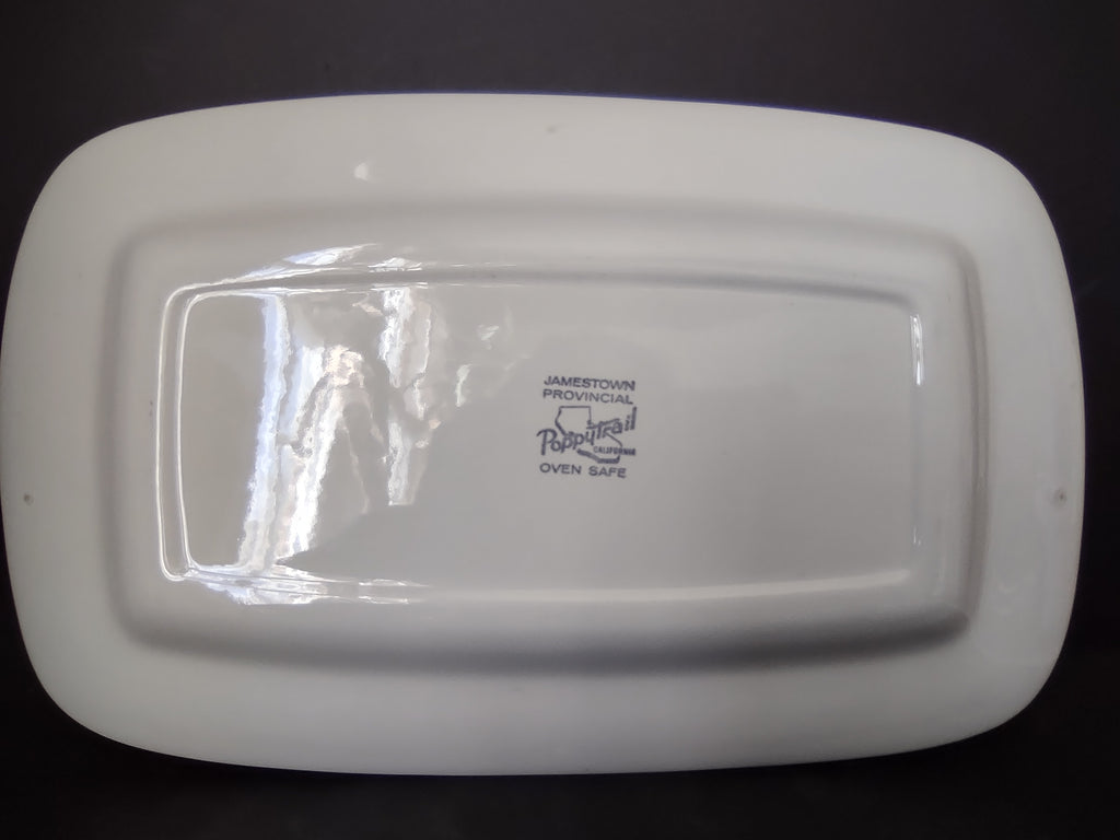 Metlox Jamestown Provincial Poppytrail Rivets Border White Serving Tray lot 2610