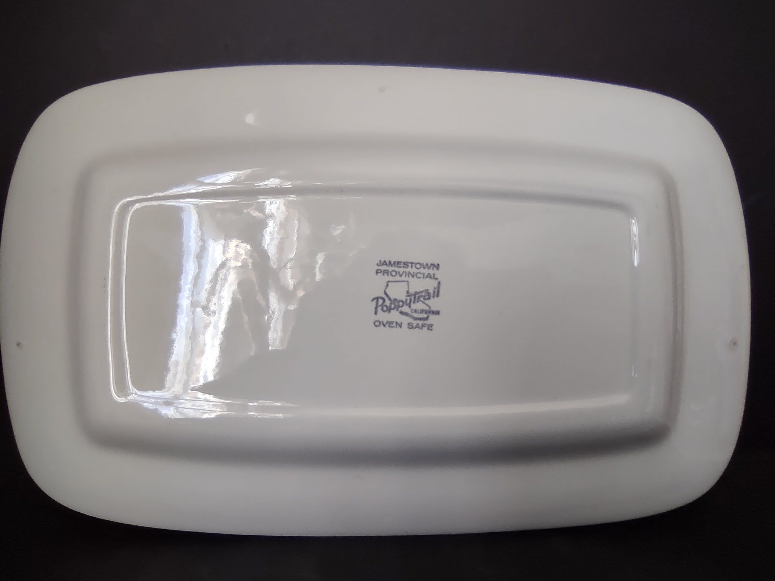 Metlox Jamestown Provincial Poppytrail Rivets Border White Serving Tray lot 2610